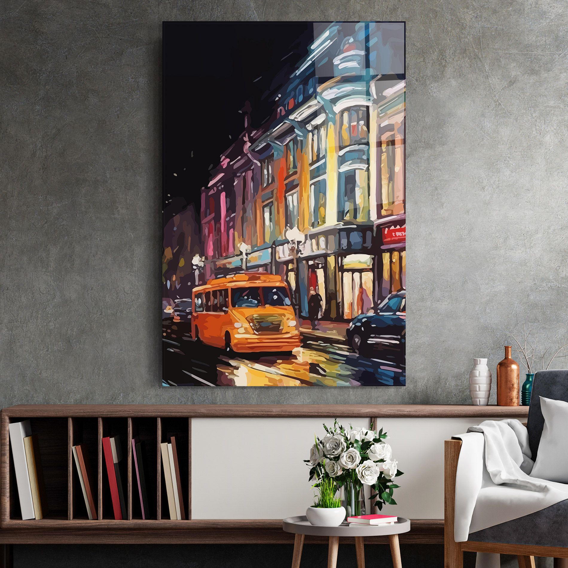 Yellow Car City Art mockup 2