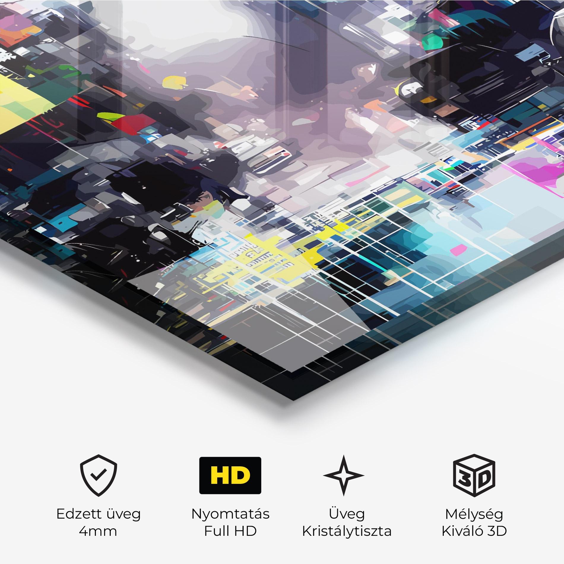 Üvegkép Grunge City Street mockup 3