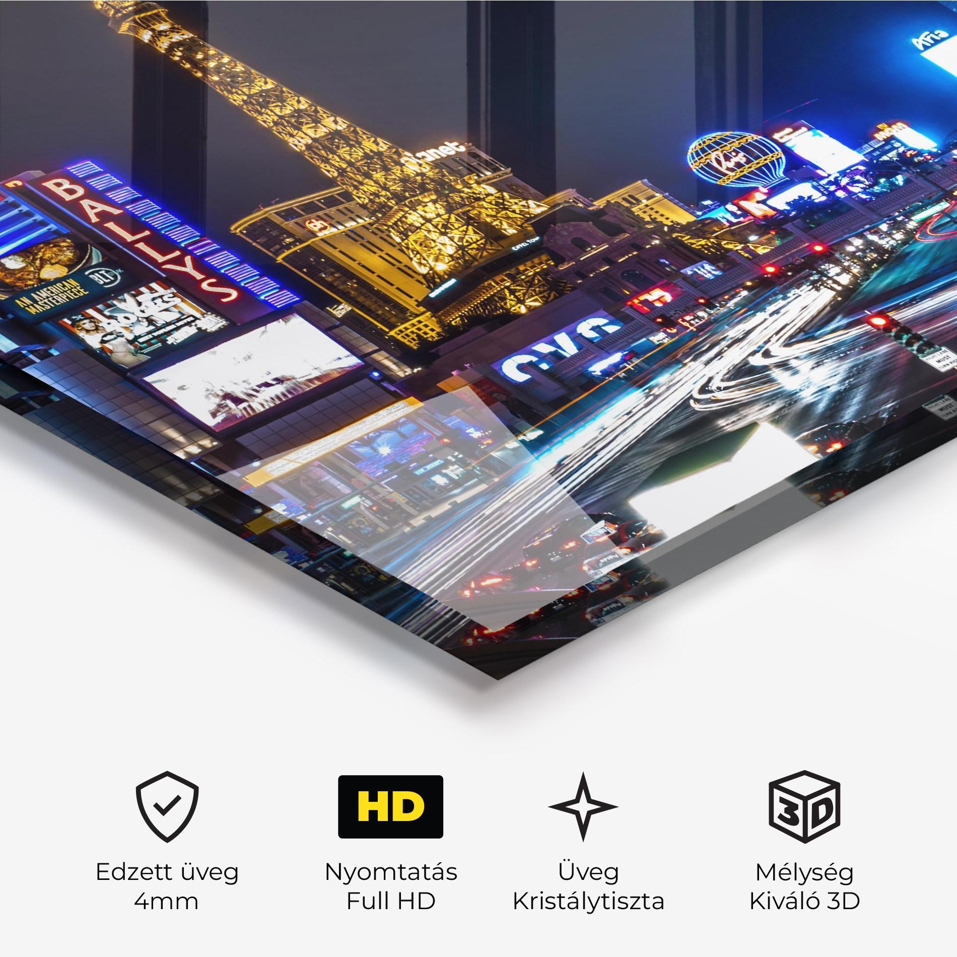 Üvegkép Las Vegas Night mockup 3