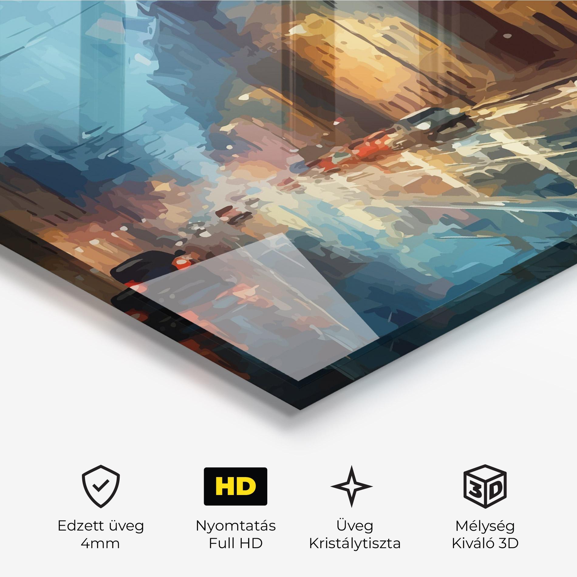 Üvegkép Red Car City Night mockup 3