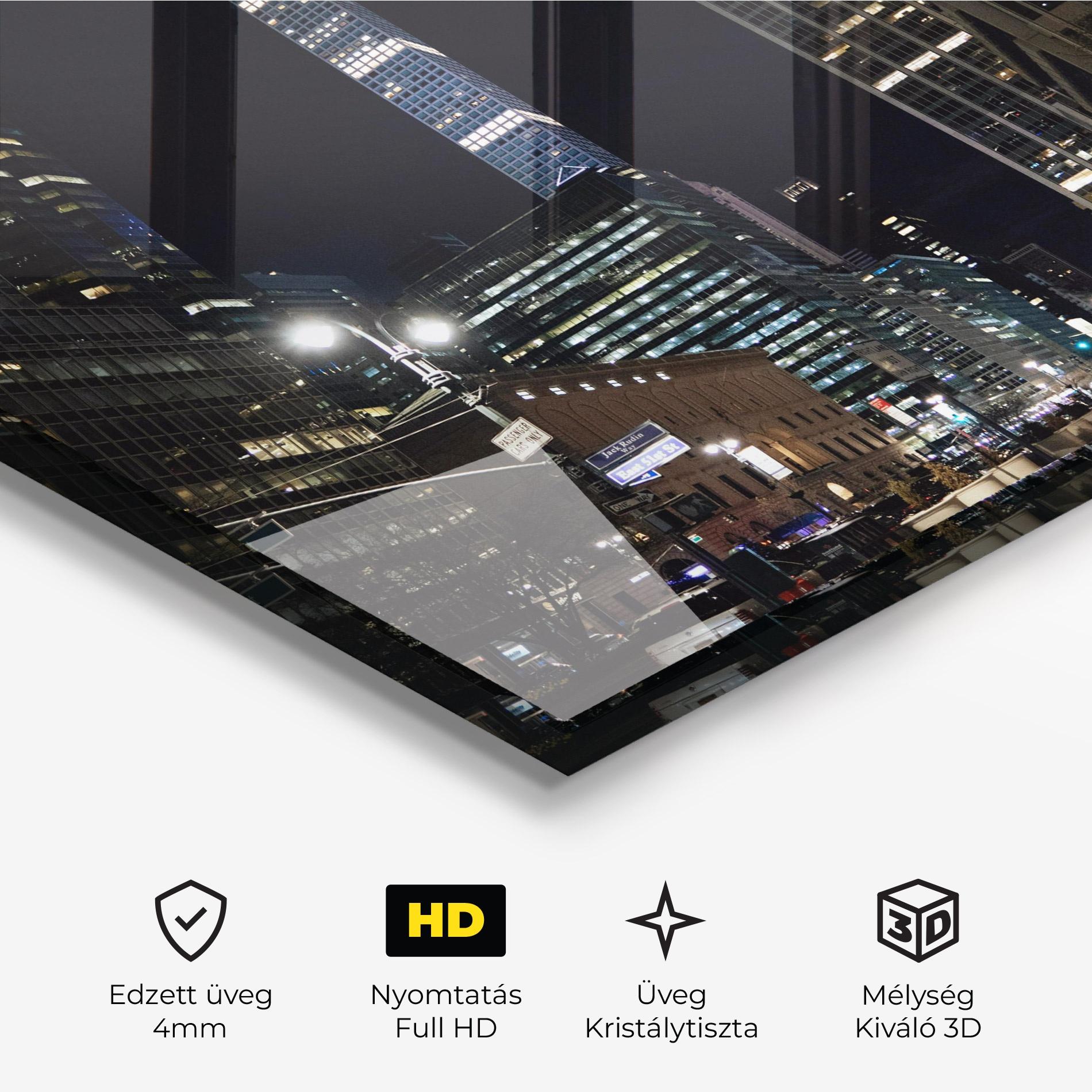 Üvegkép Skyline Night Light mockup 3