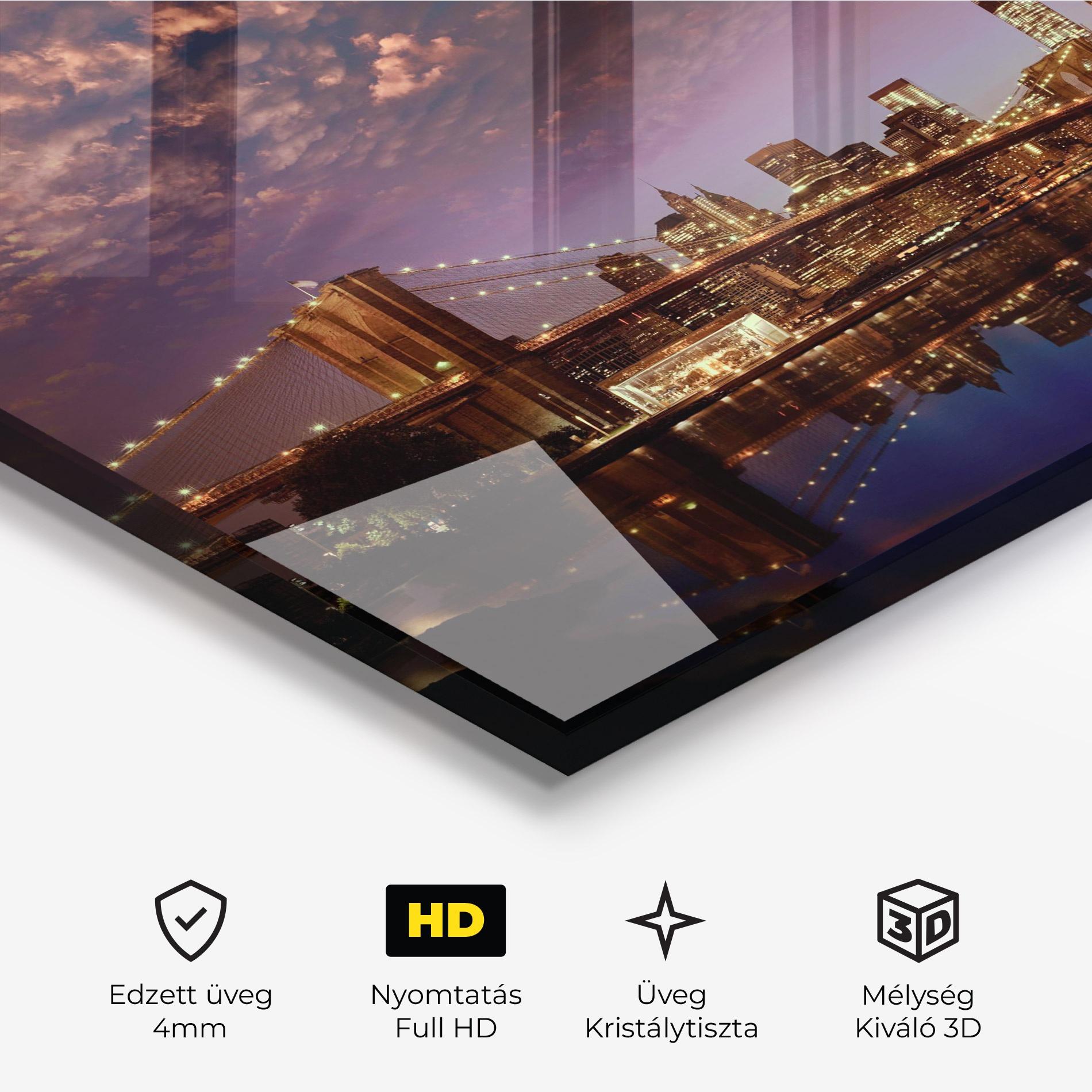 Üvegkép Sunset New York mockup 3