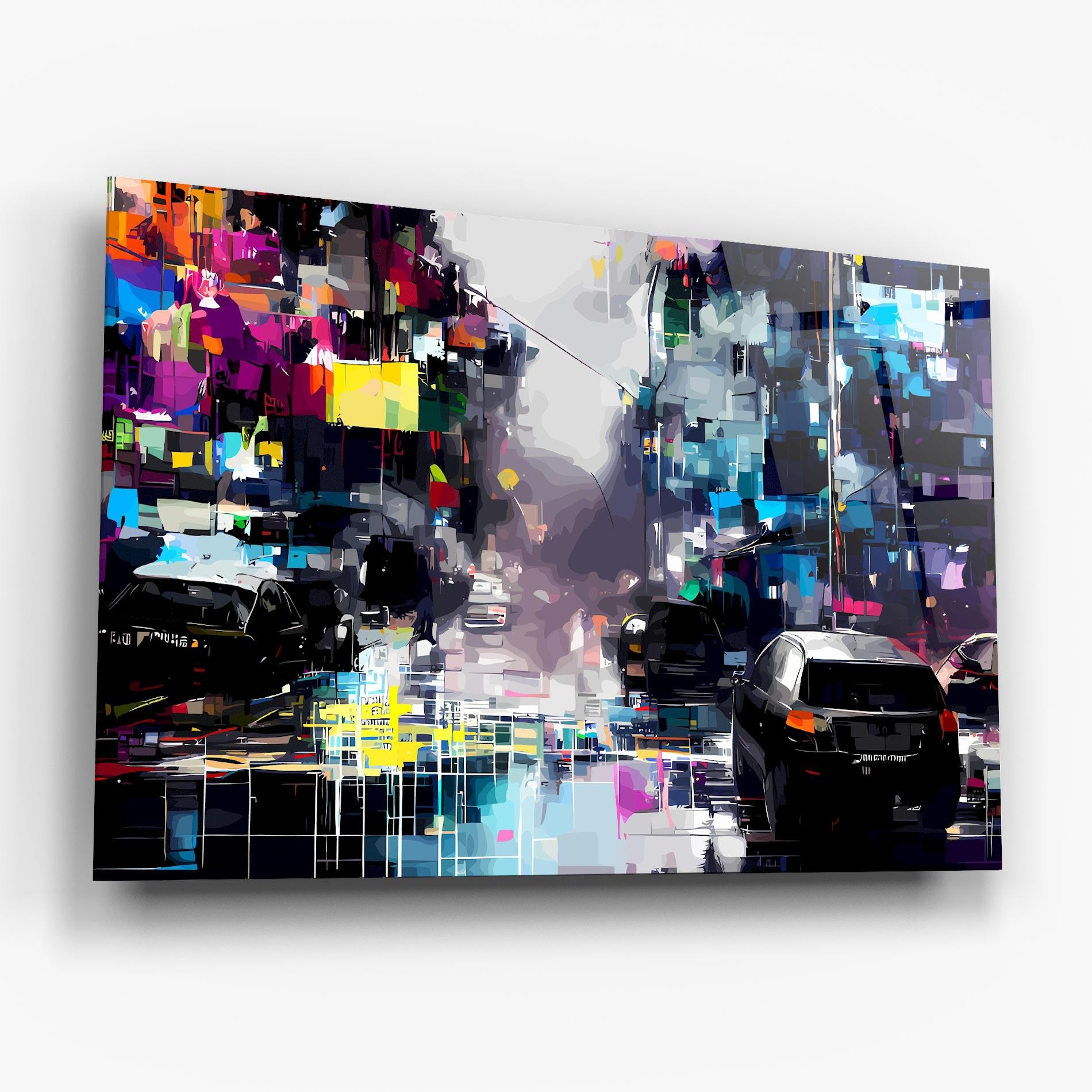 Üvegkép Grunge City Street mockup 6