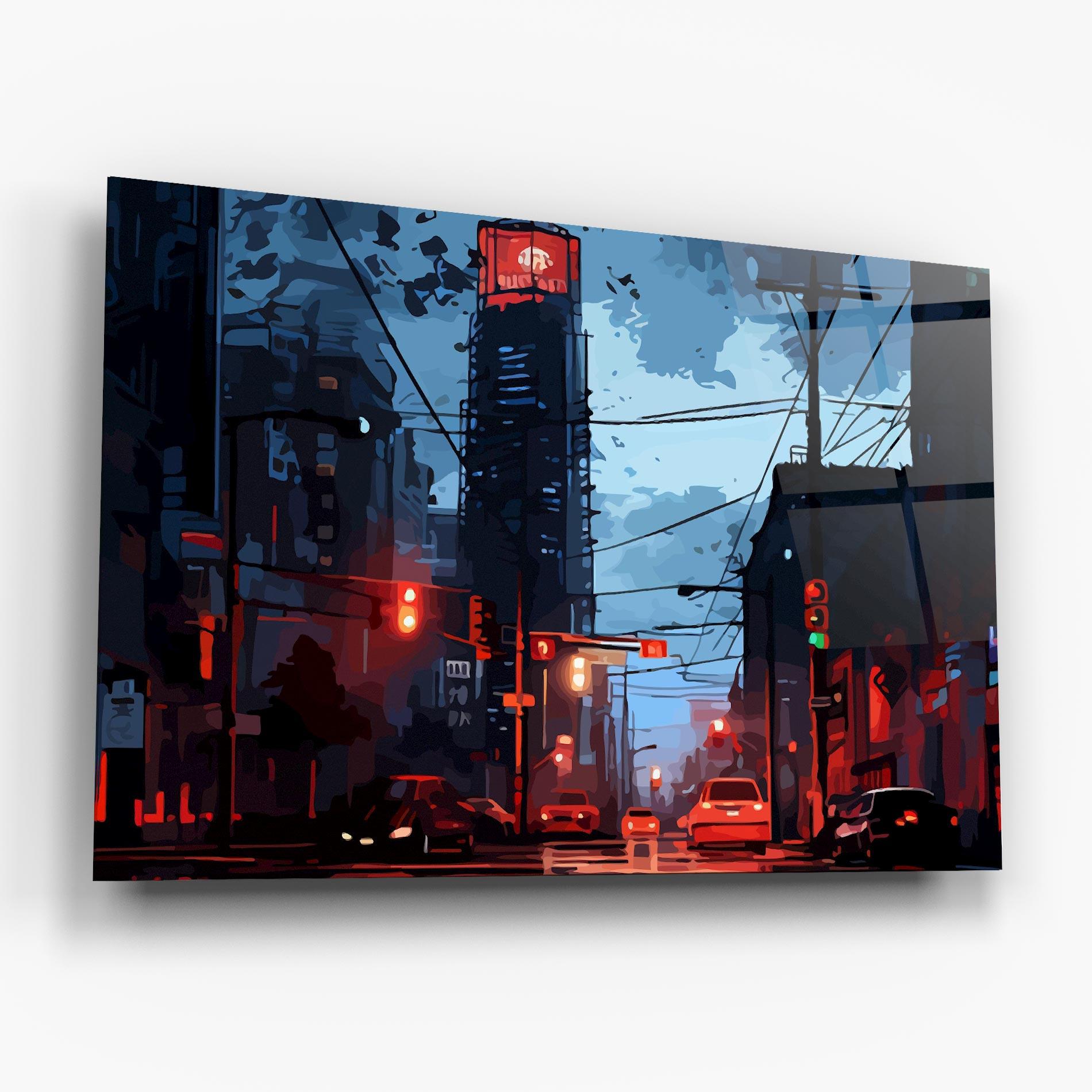 Üvegkép Red City Light mockup 6