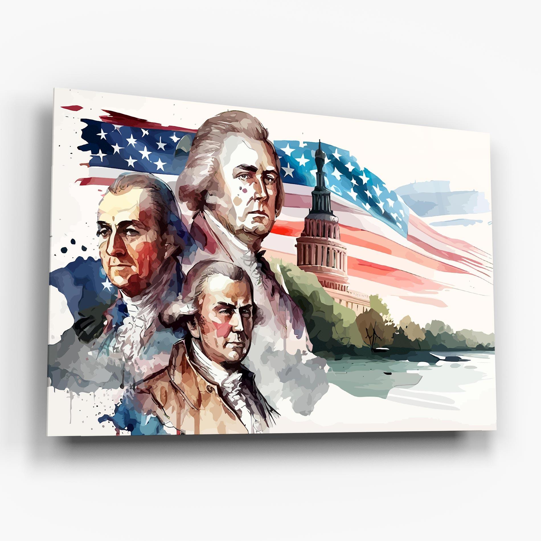 Üvegkép Usa Flag Art mockup 6