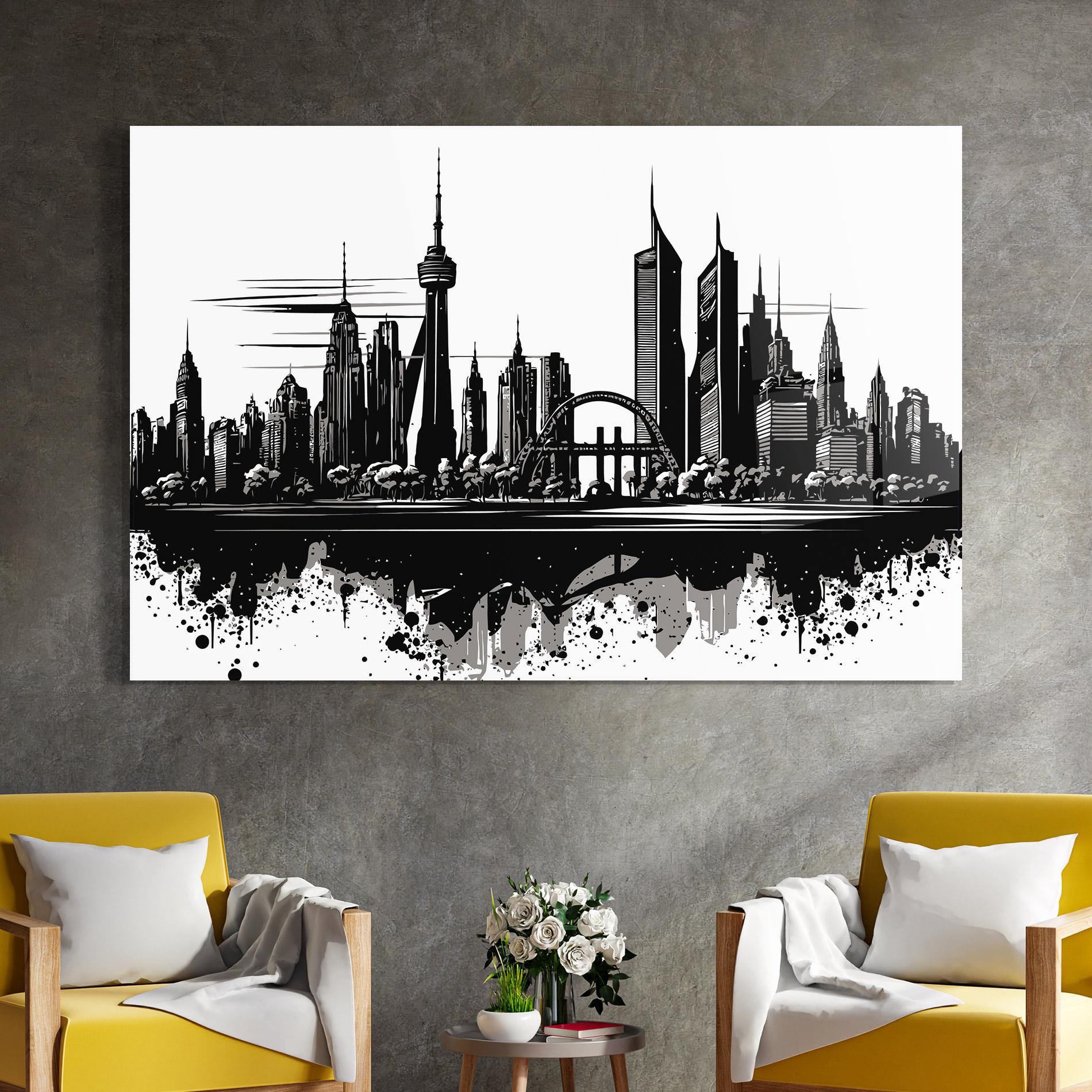 Üvegkép Black Ink City mockup 4