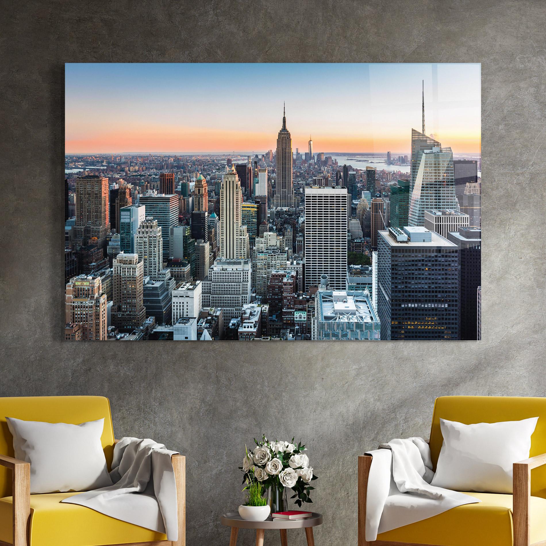 Üvegkép New York Skyline mockup 4
