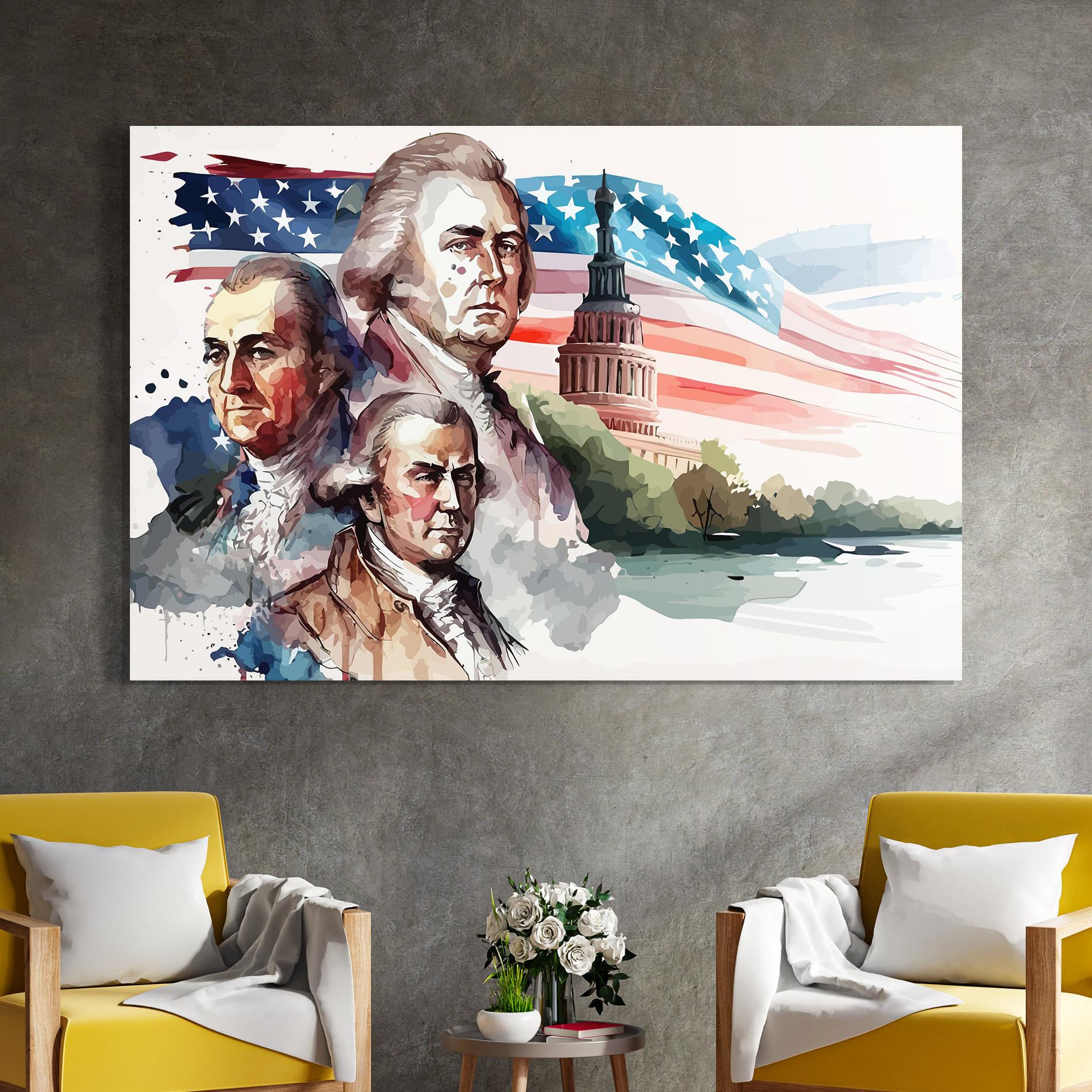 Üvegkép Usa Flag Art mockup 4