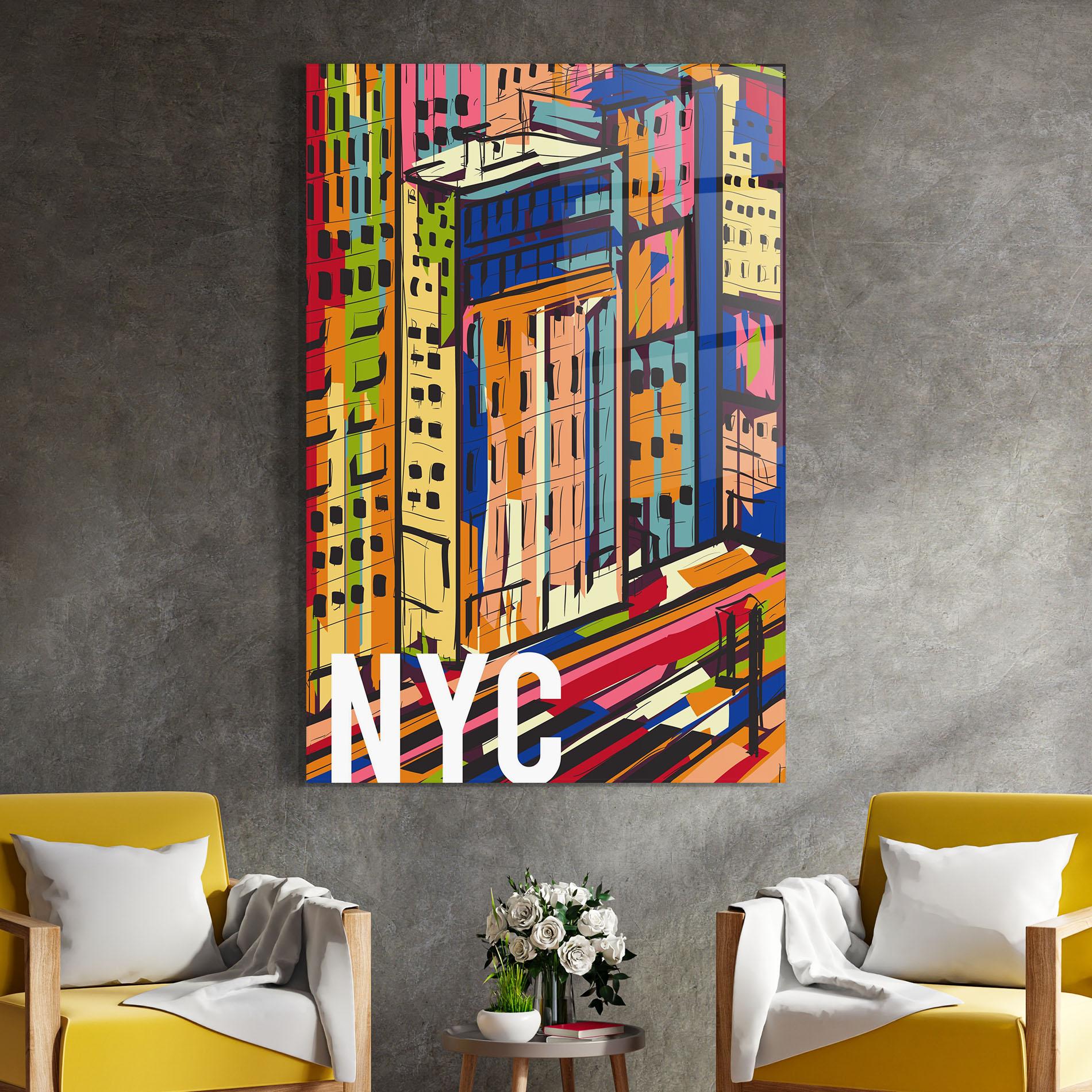 Üvegkép New York City Art mockup 4