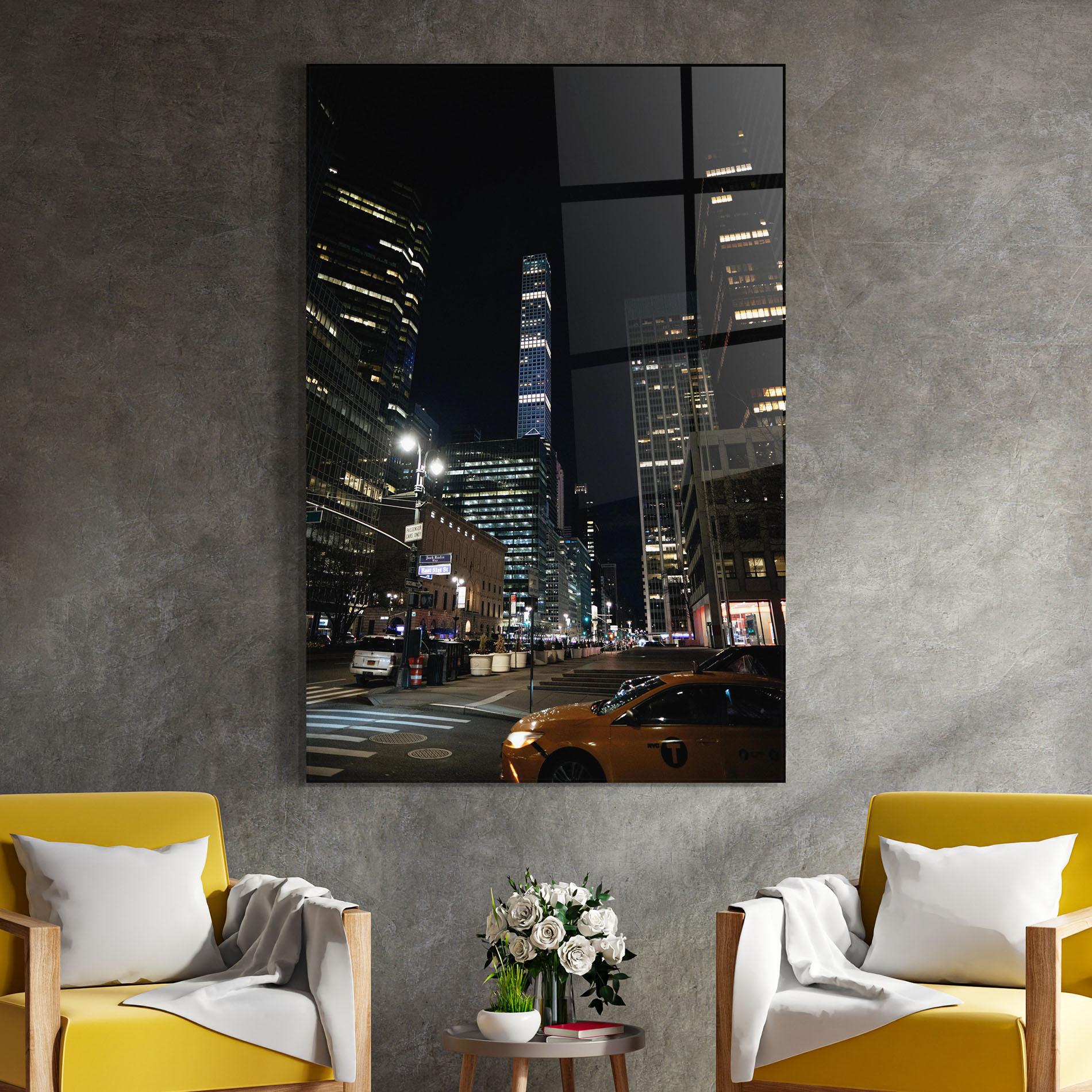 Üvegkép Skyline Night Light mockup 4