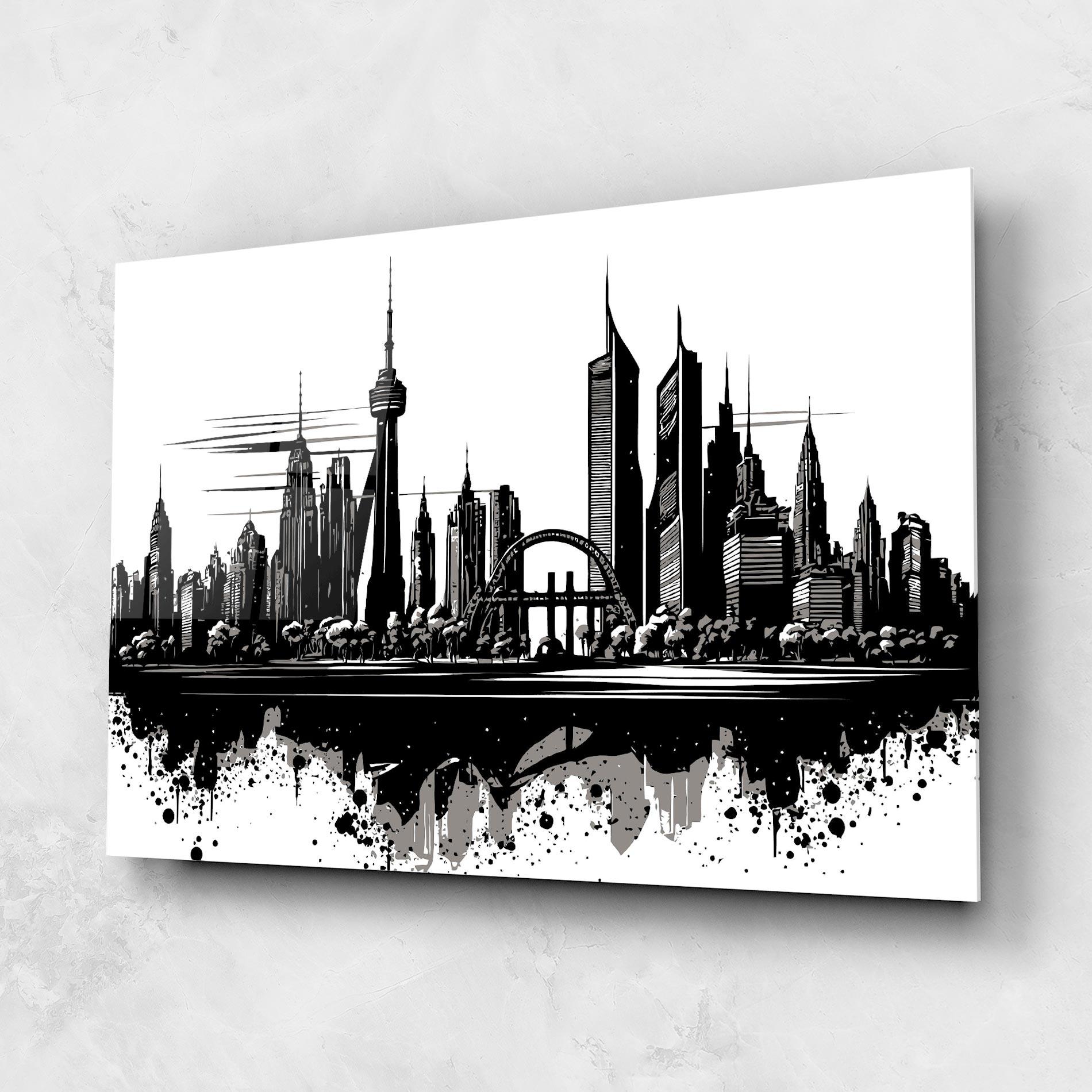 Üvegkép Black Ink City mockup 1