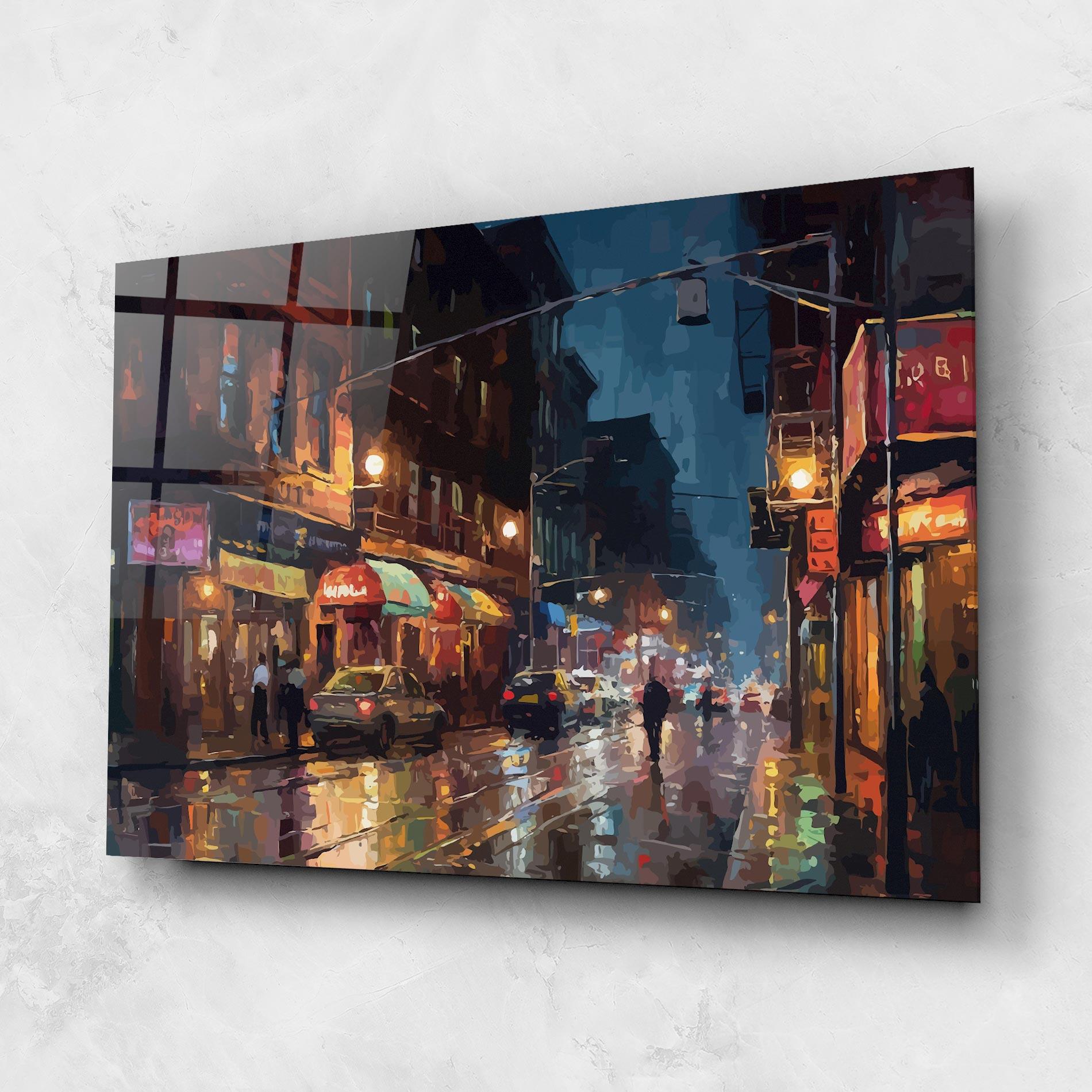 Üvegkép City Cars Night mockup 1