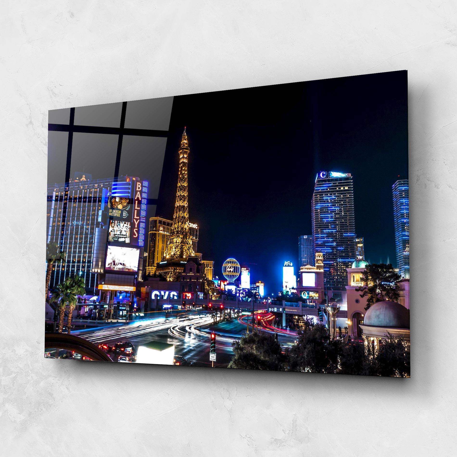 Üvegkép Las Vegas Night mockup 1