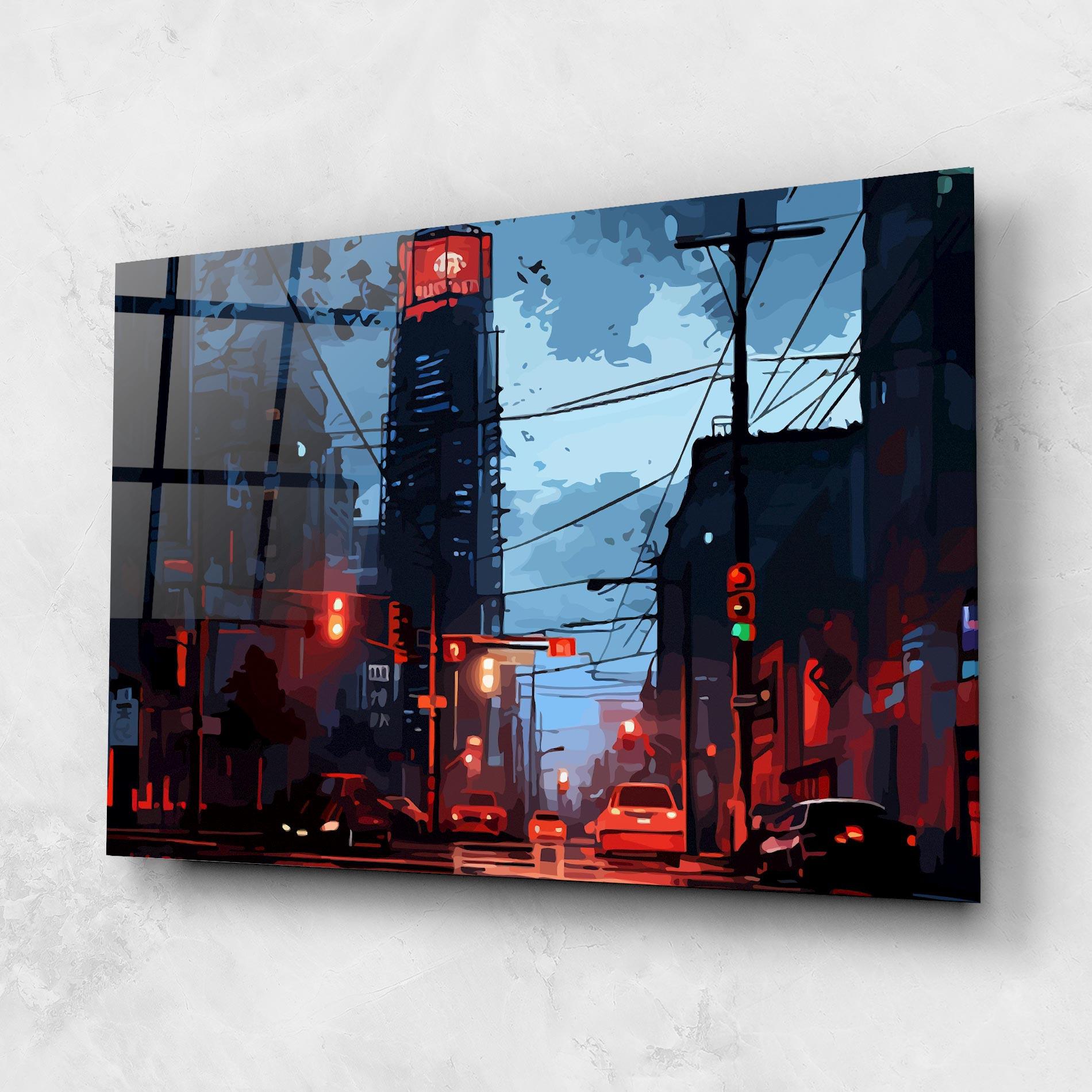 Üvegkép Red City Light mockup 1