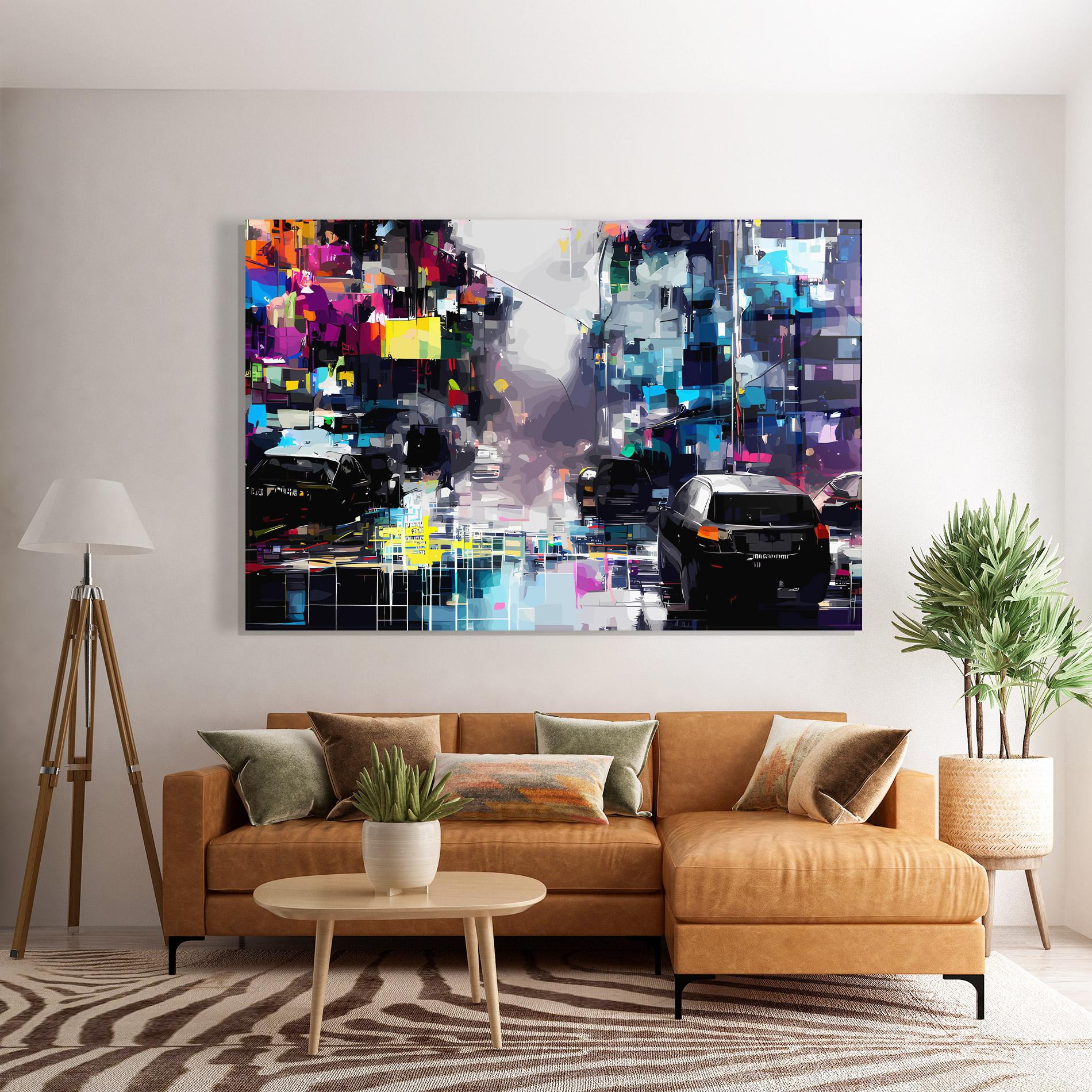 Üvegkép Grunge City Street mockup 7