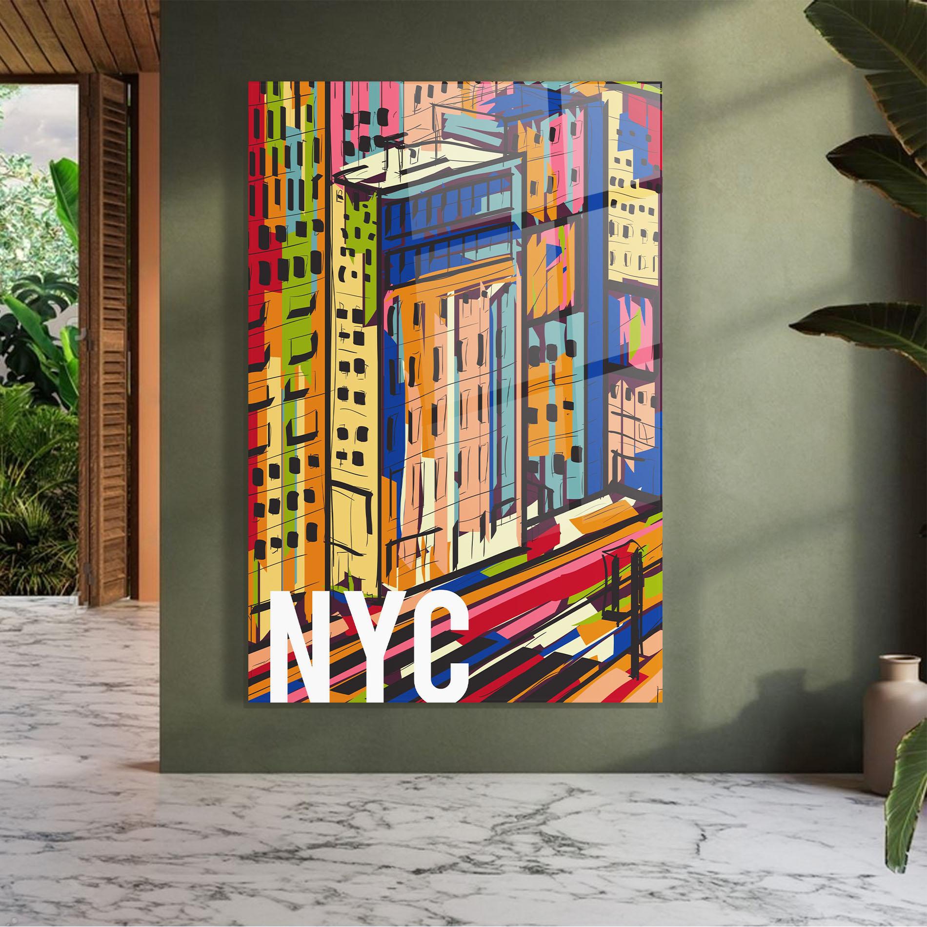 Üvegkép New York City Art mockup 7