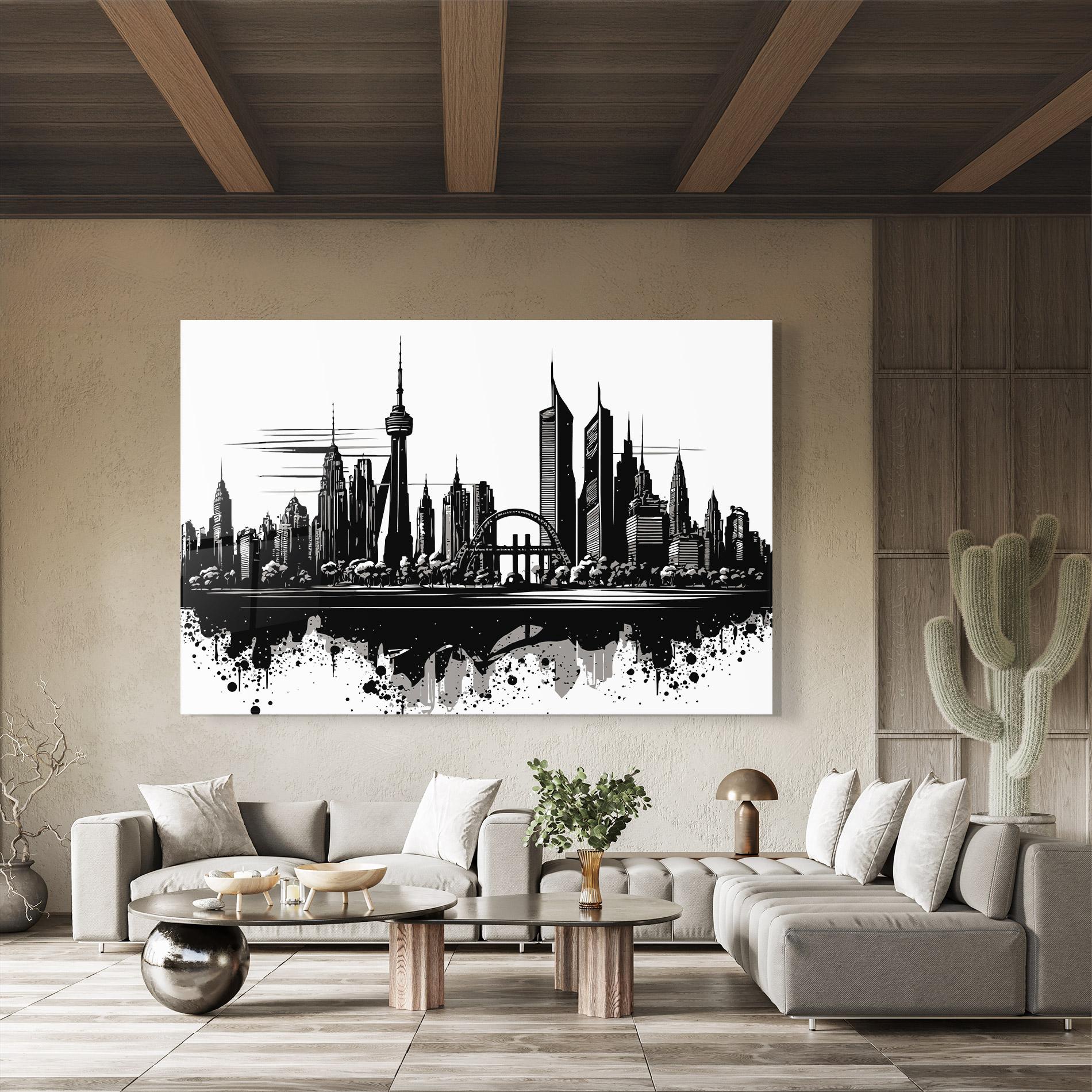 Üvegkép Black Ink City mockup 8