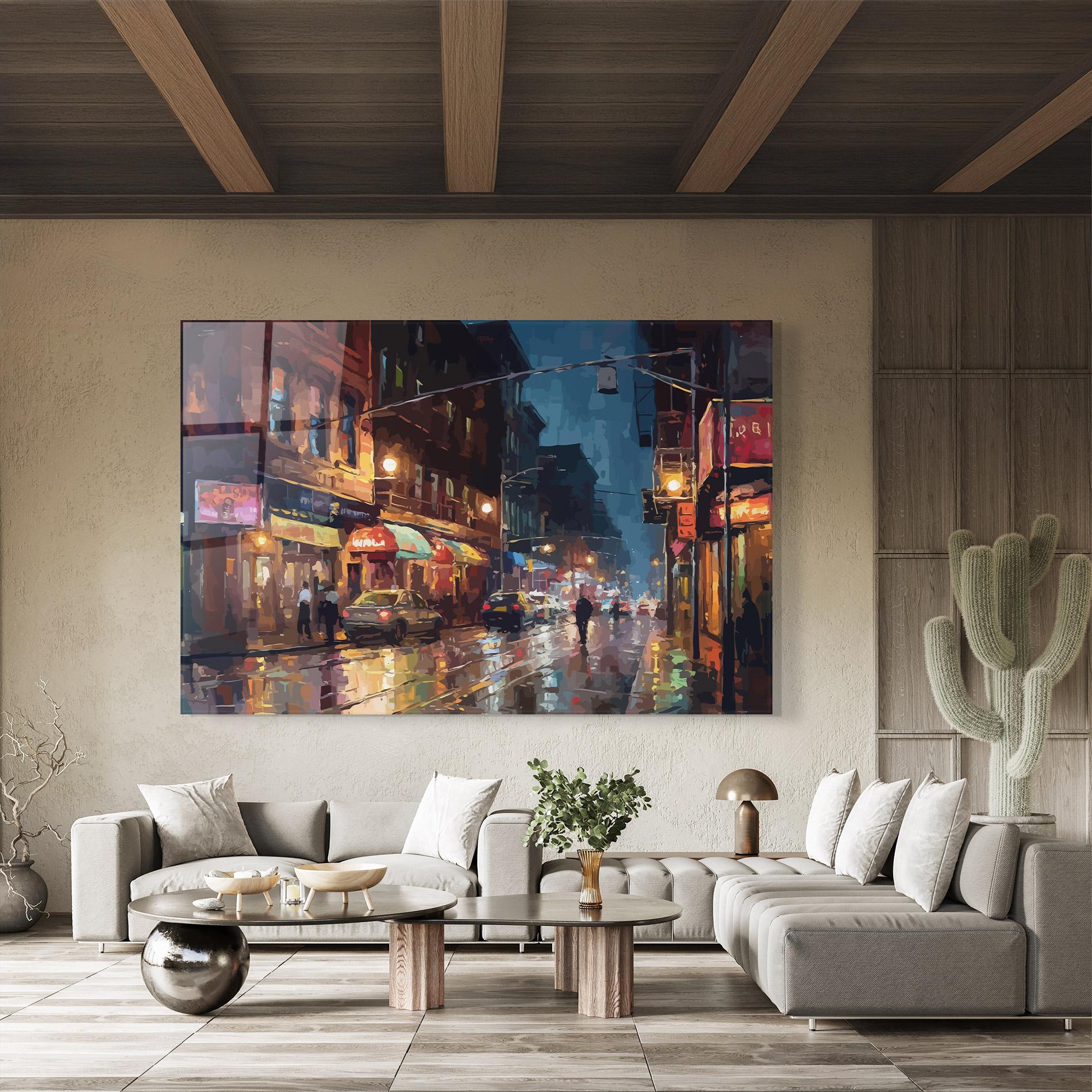 Üvegkép City Cars Night mockup 8