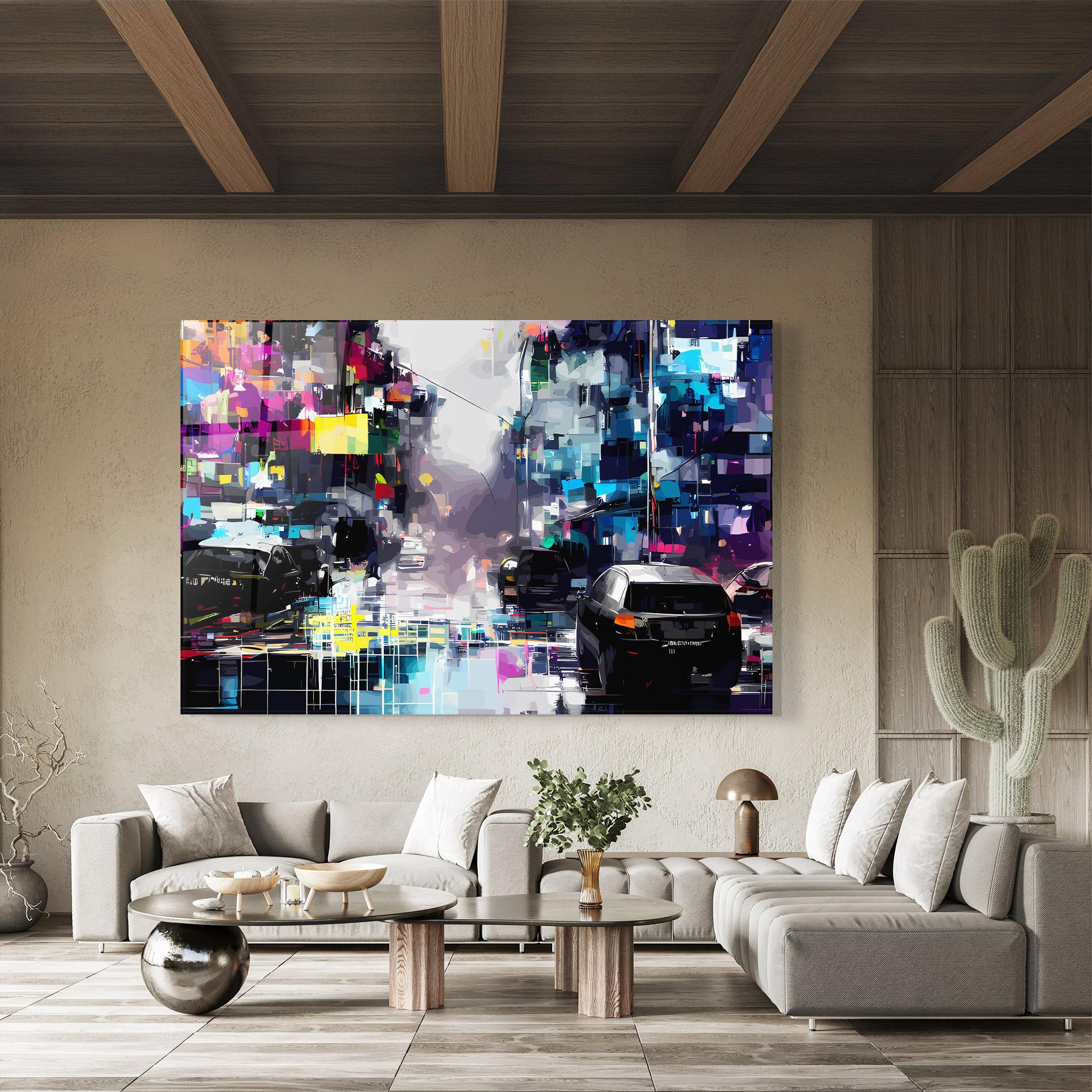 Üvegkép Grunge City Street mockup 8