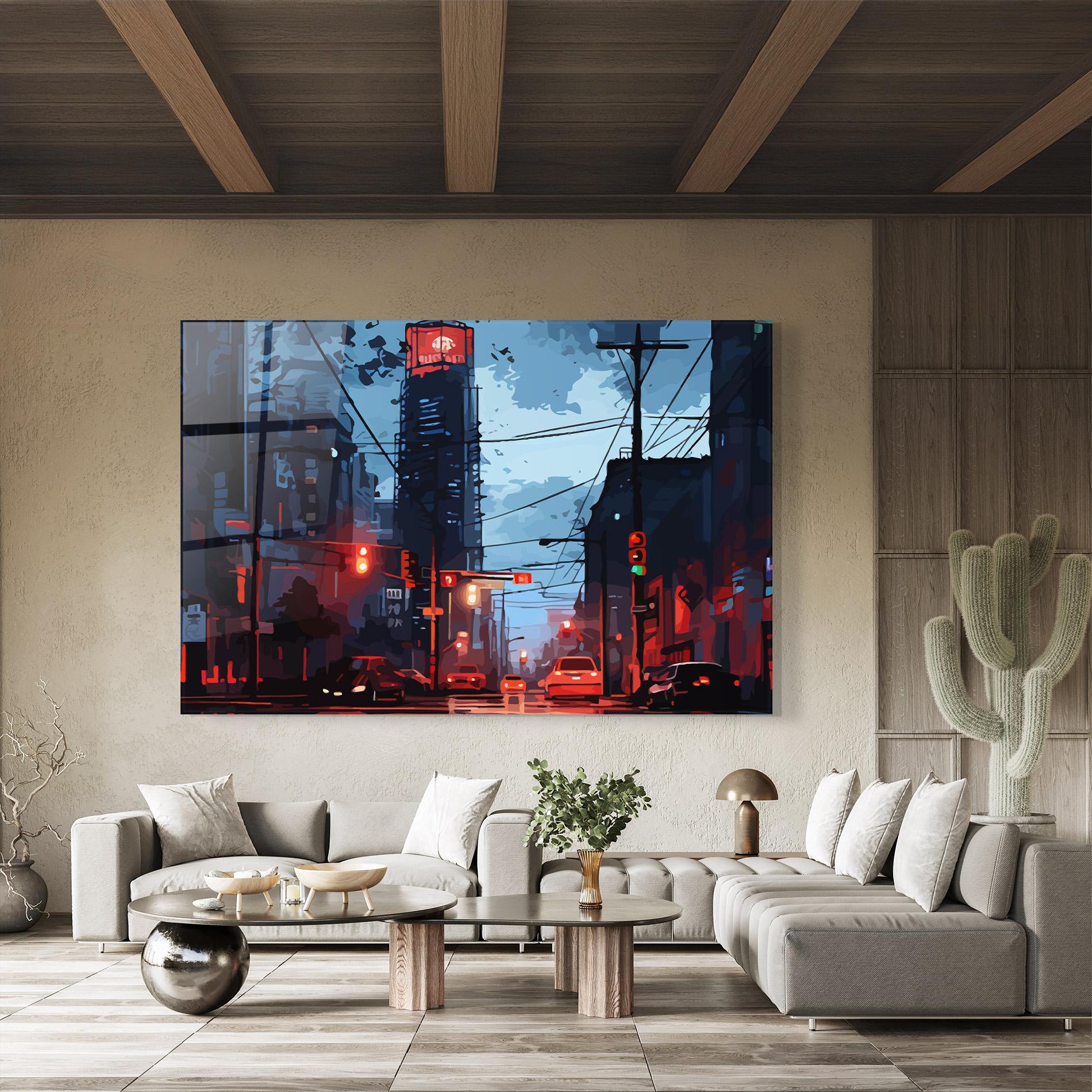 Üvegkép Red City Light mockup 8