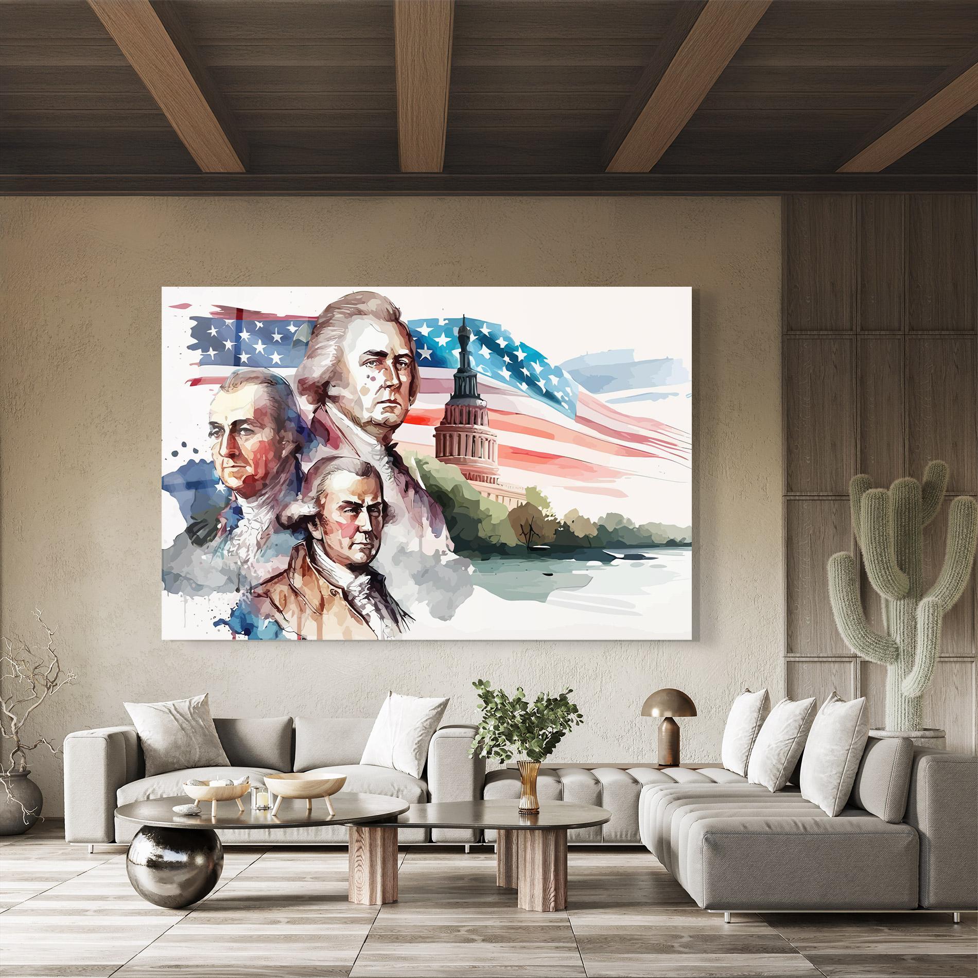 Üvegkép Usa Flag Art mockup 8