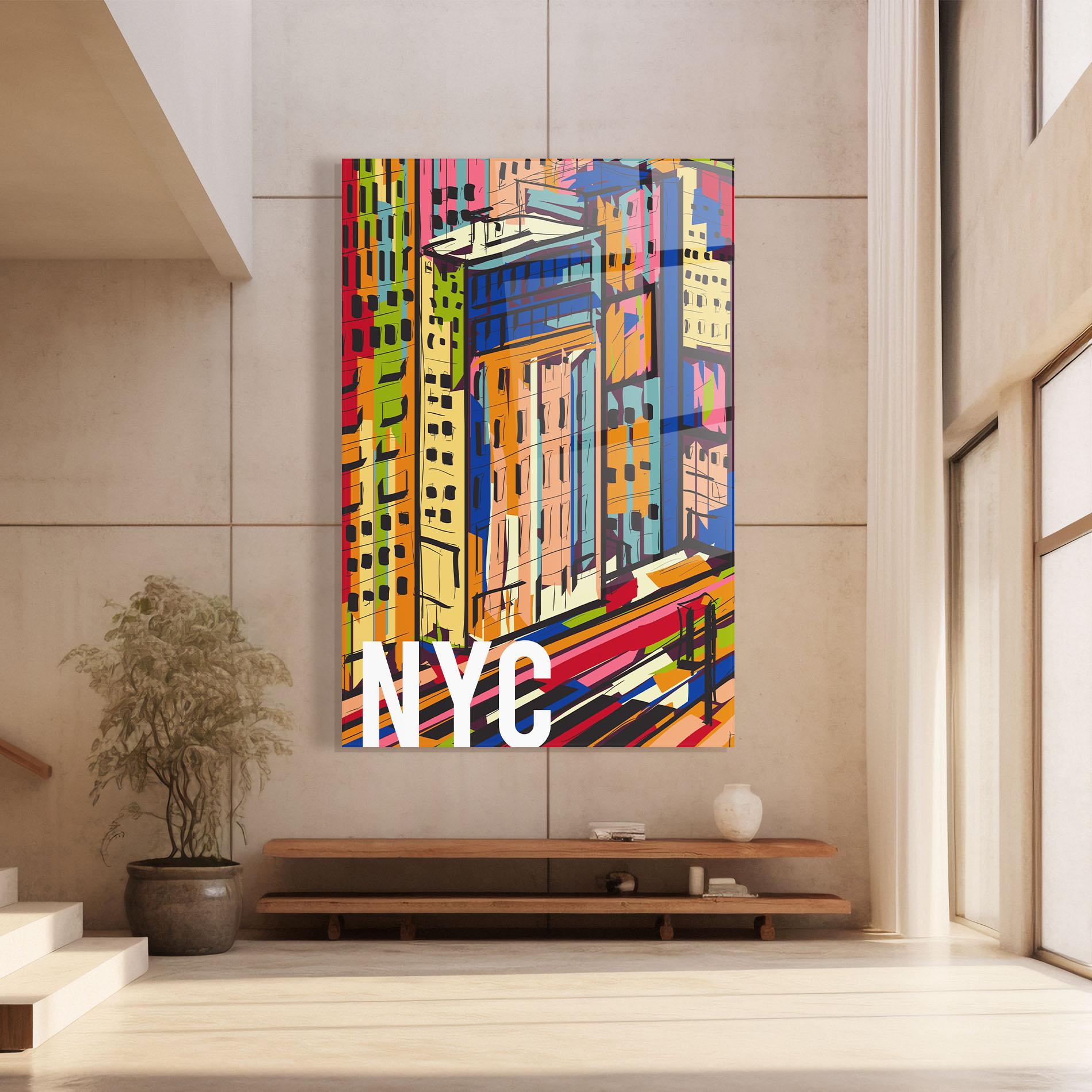 Üvegkép New York City Art mockup 8