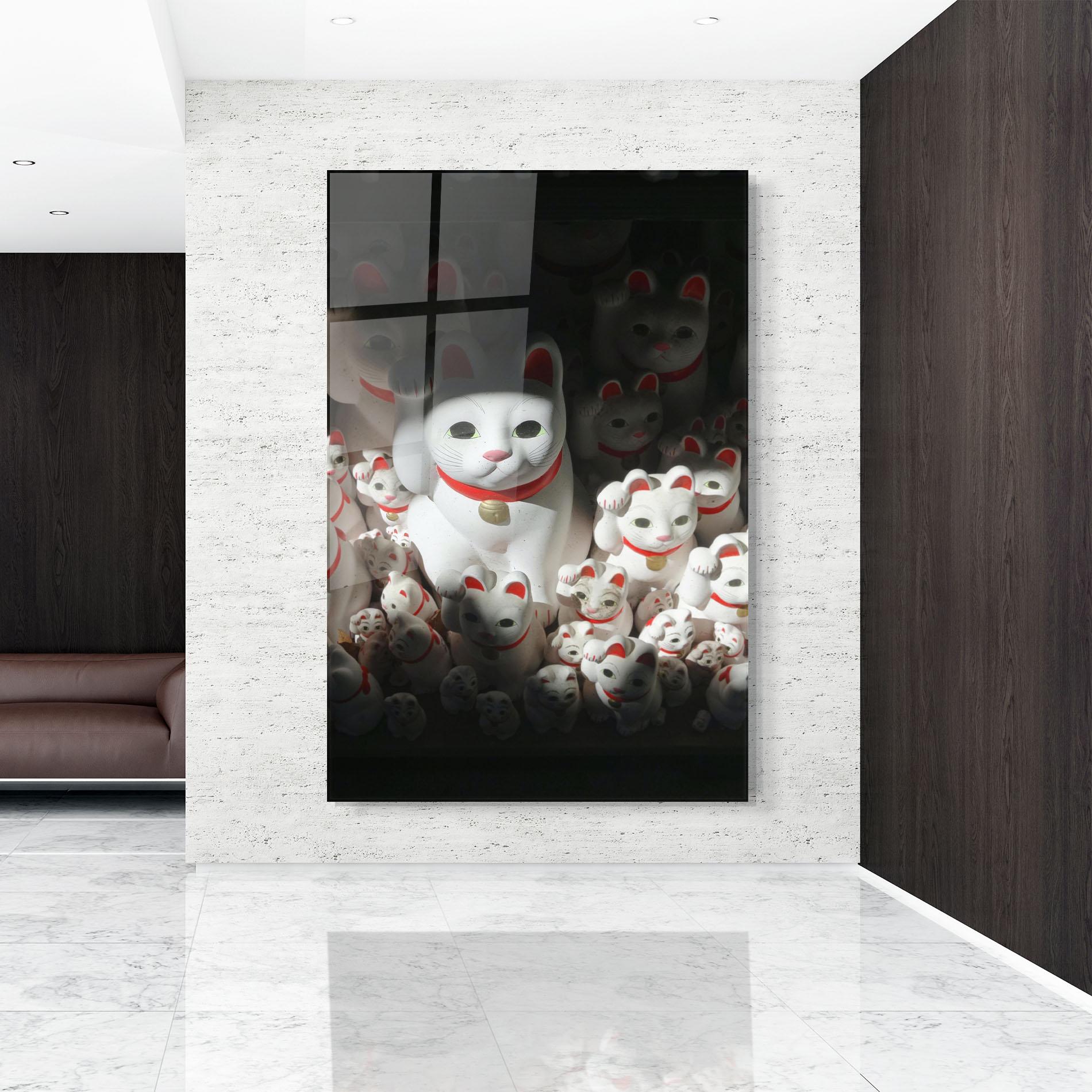 Üvegkép White Lucky Cats mockup 9