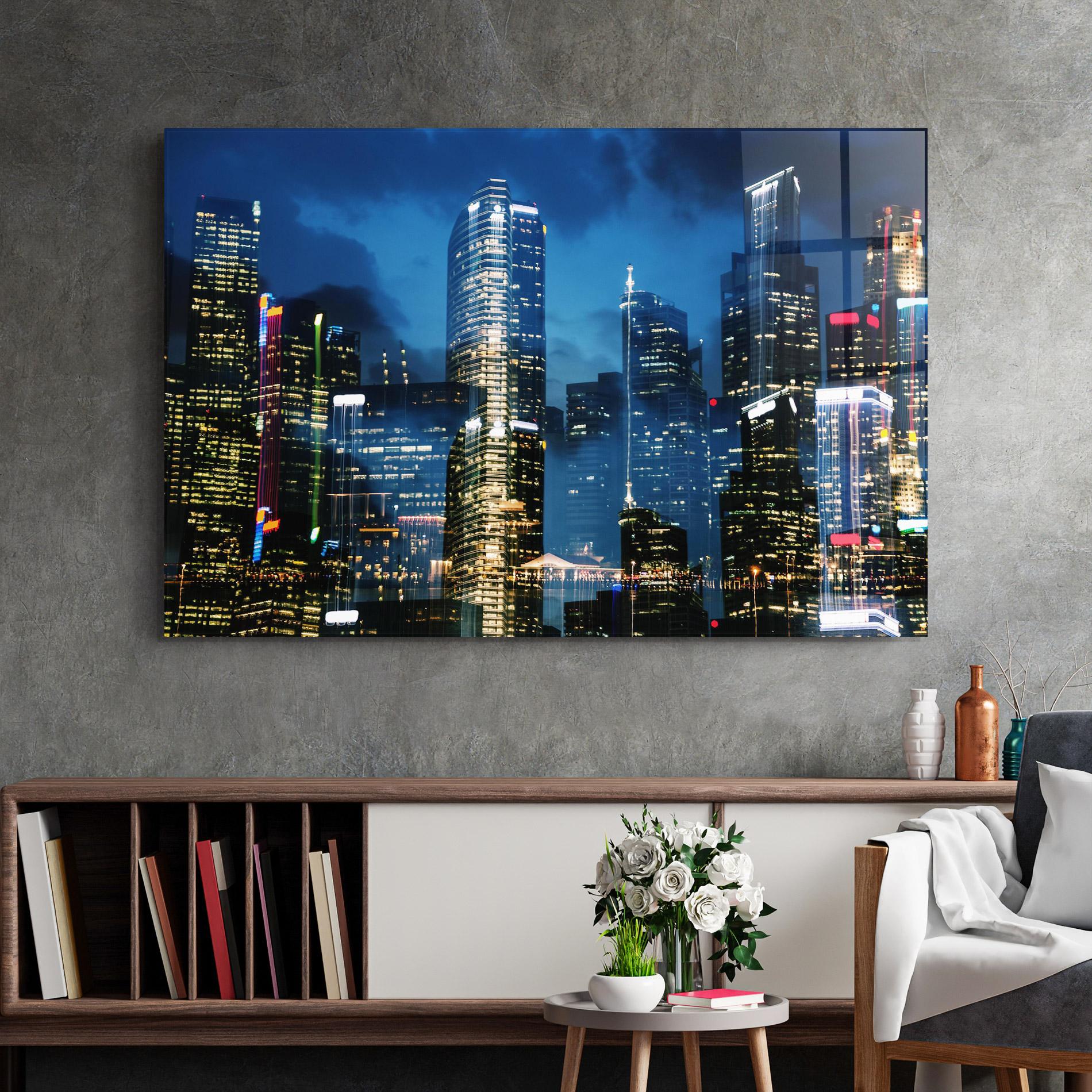 Üvegkép Singapore Night mockup 2