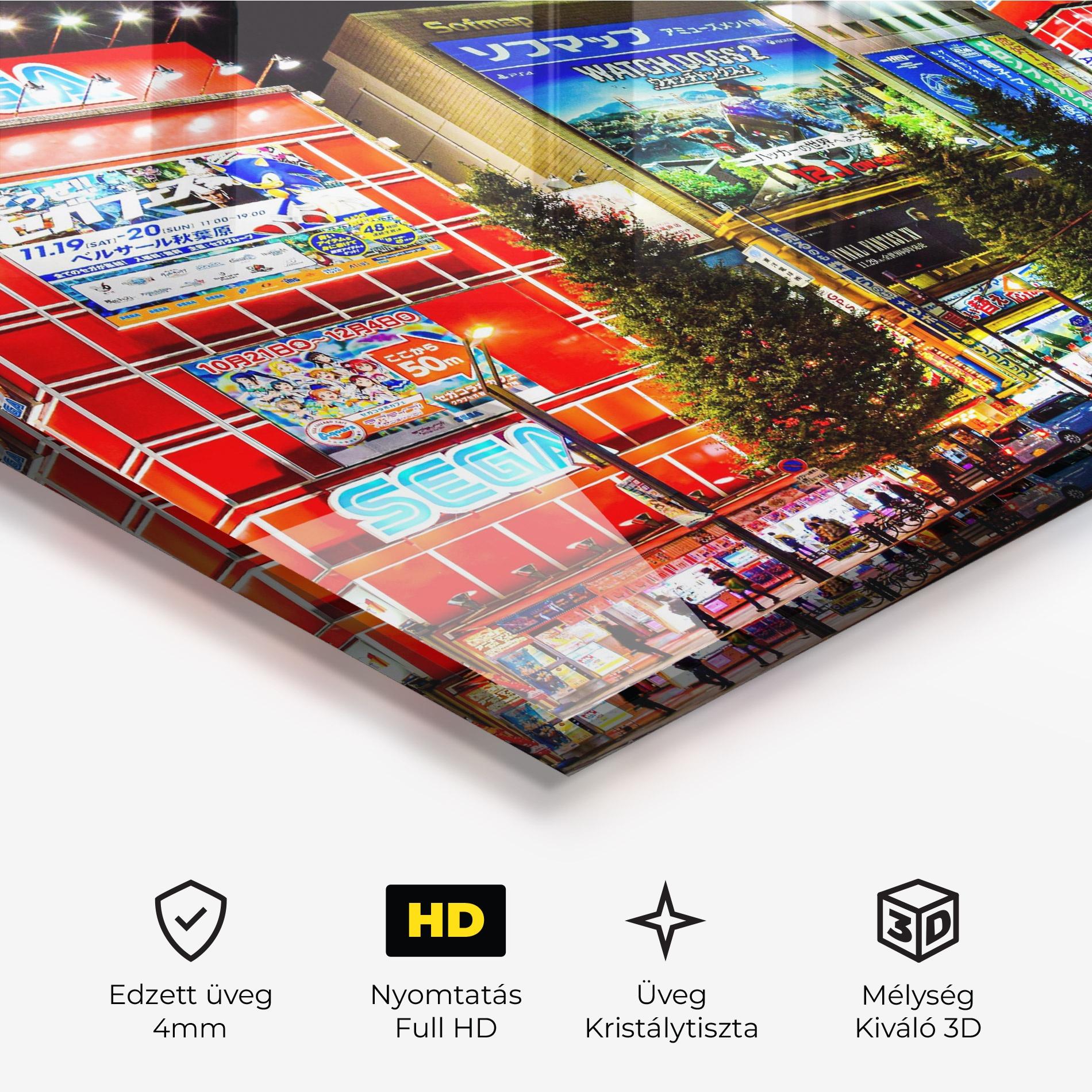 Üvegkép Akihabara Night mockup 3