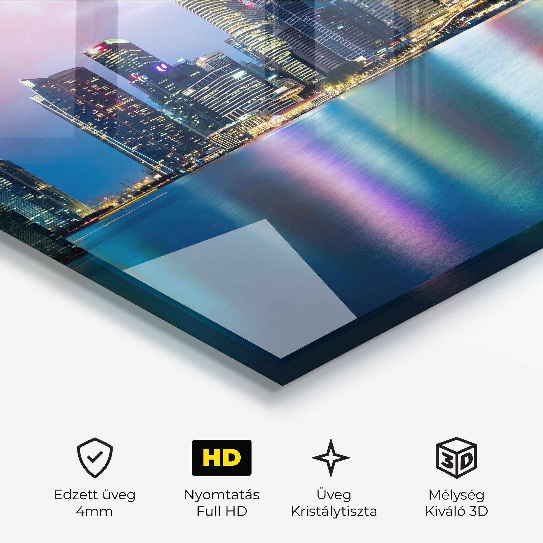 Üvegkép Hong Kong Skyline mockup 3