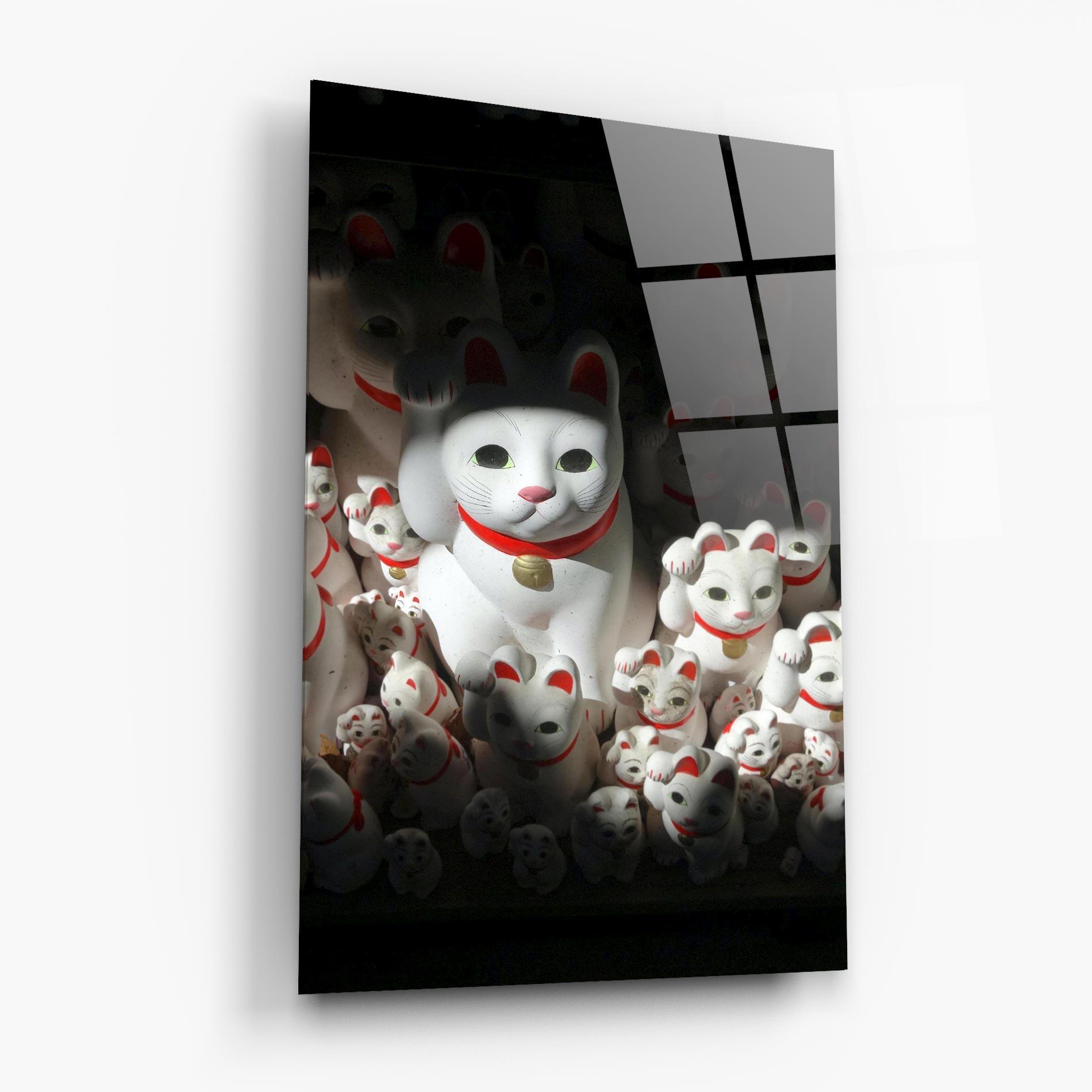 Üvegkép White Lucky Cats mockup 6