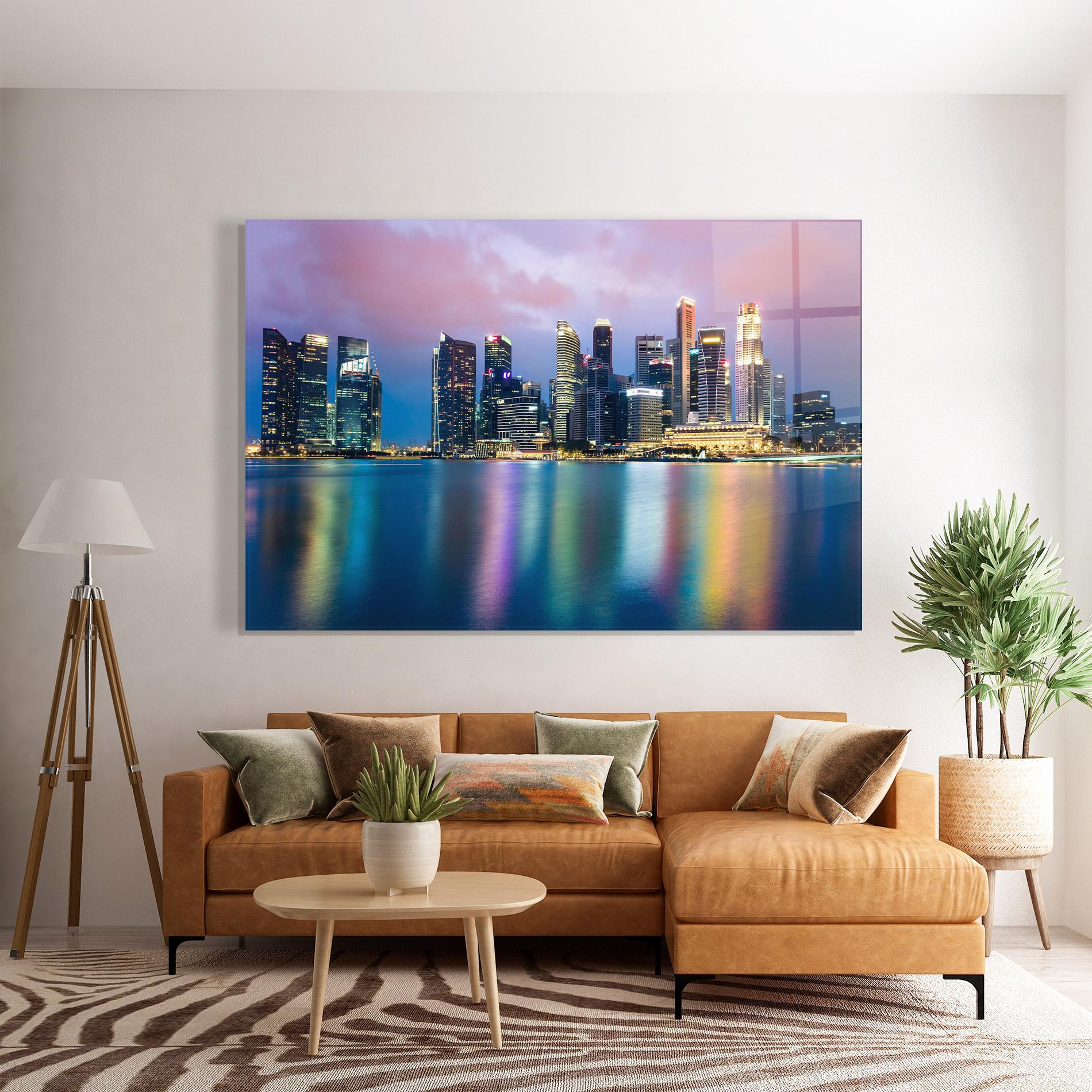 Üvegkép Hong Kong Skyline mockup 7