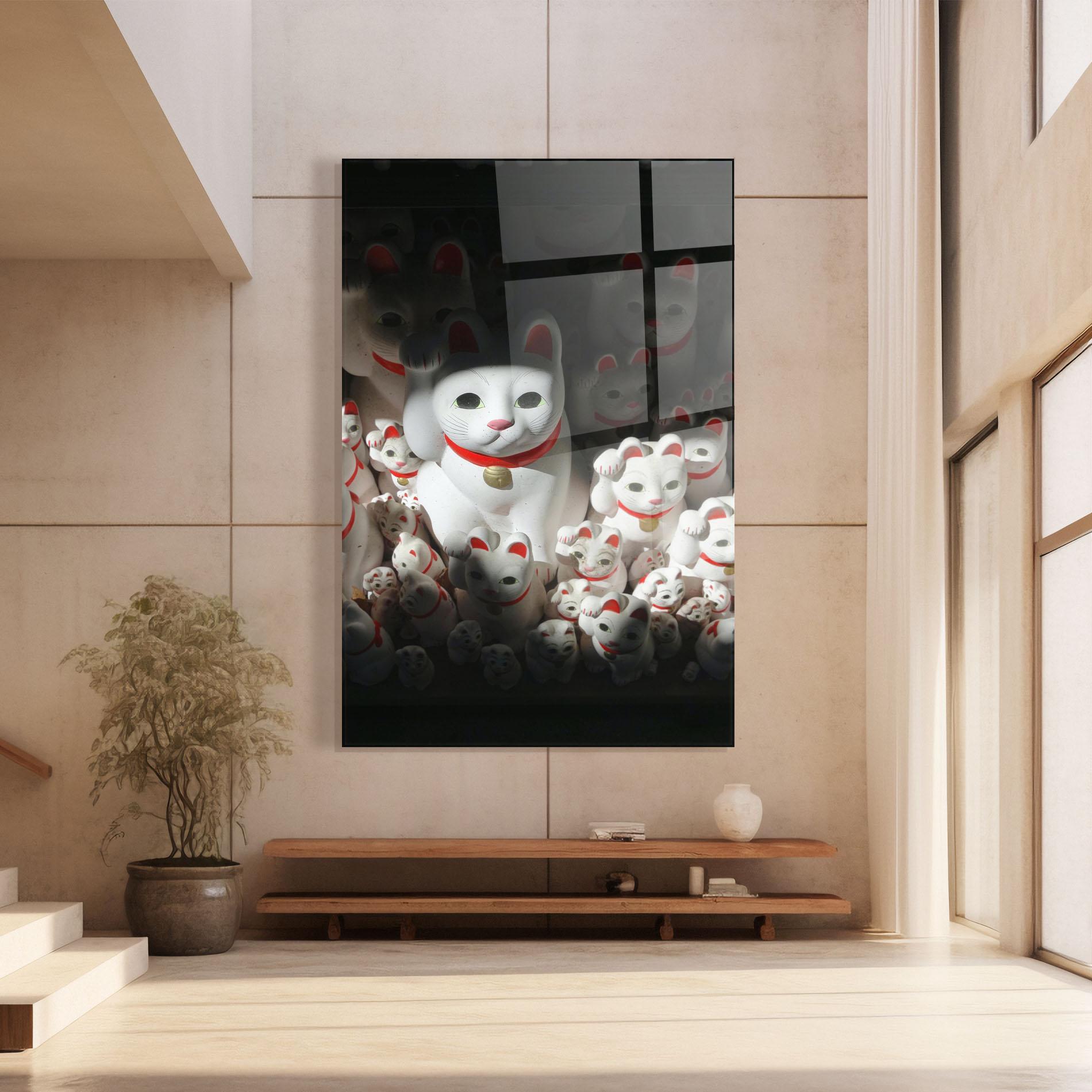Üvegkép White Lucky Cats mockup 8