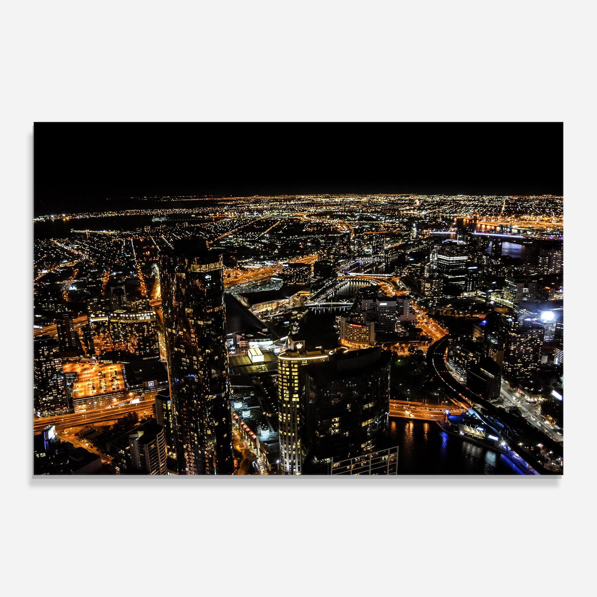 Üvegkép Black City Light mockup 0