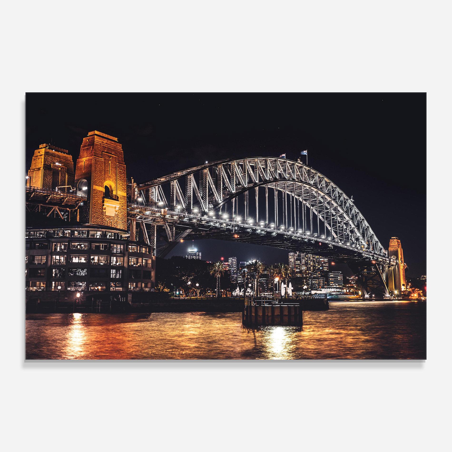 Üvegkép Sydney Night Bridge mockup 0