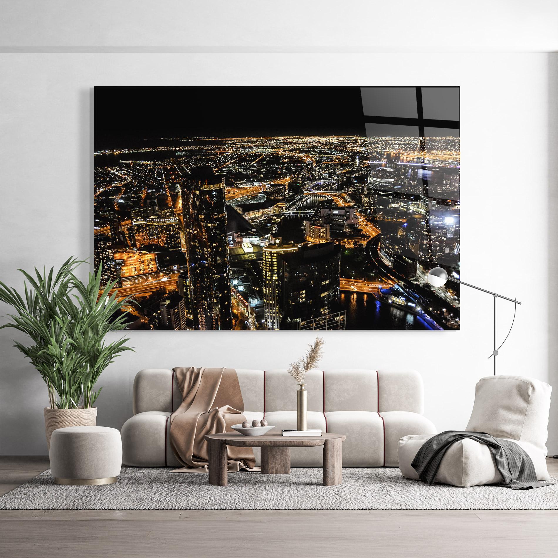 Üvegkép Black City Light mockup 9