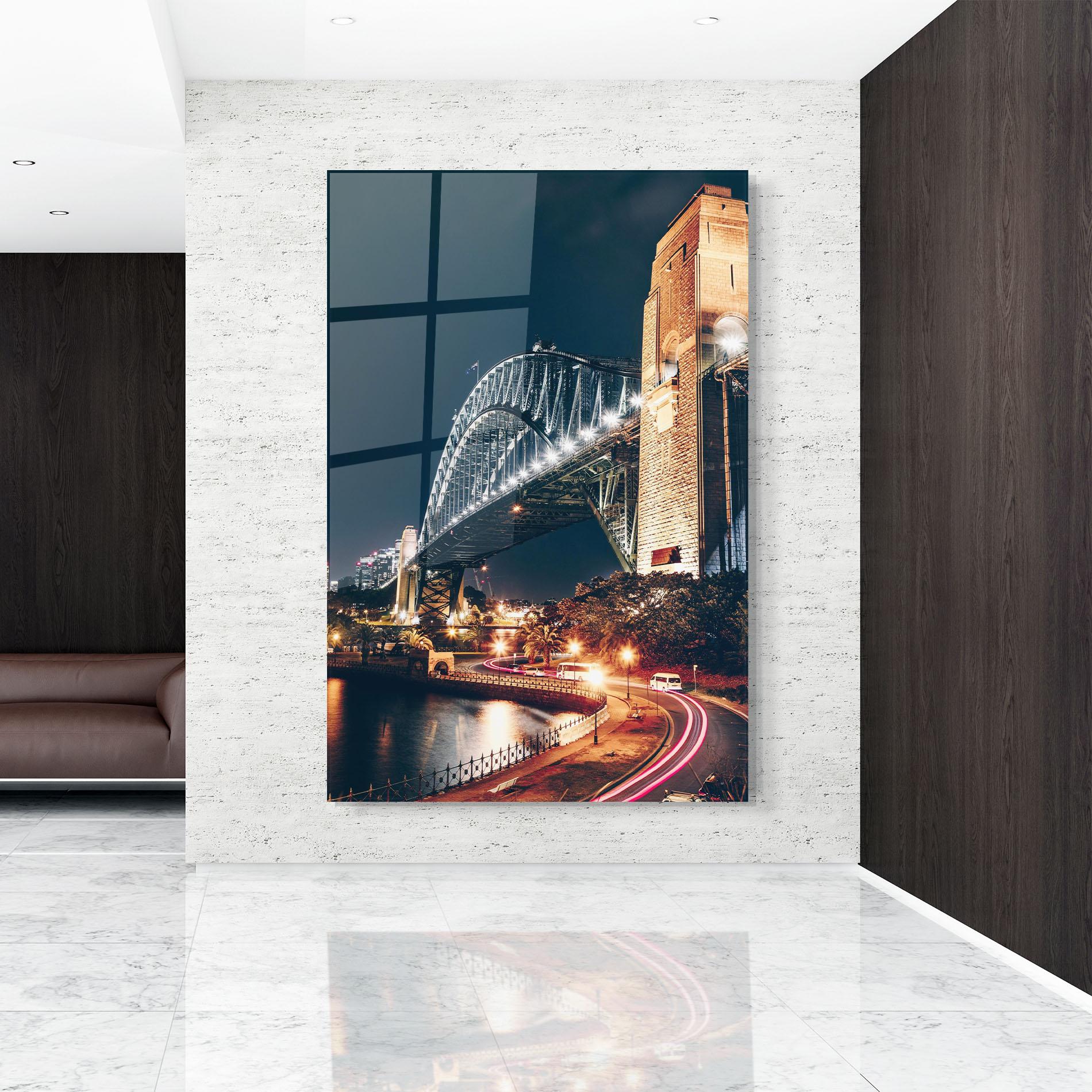 Üvegkép Sydney Harbour Bridge mockup 9