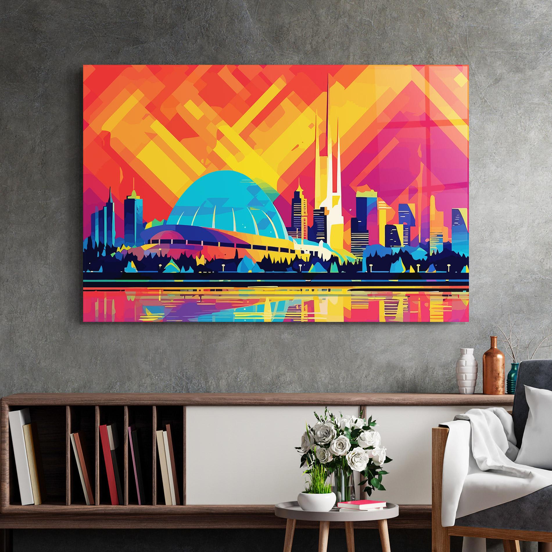 Üvegkép Blue Olympic Stadium mockup 2