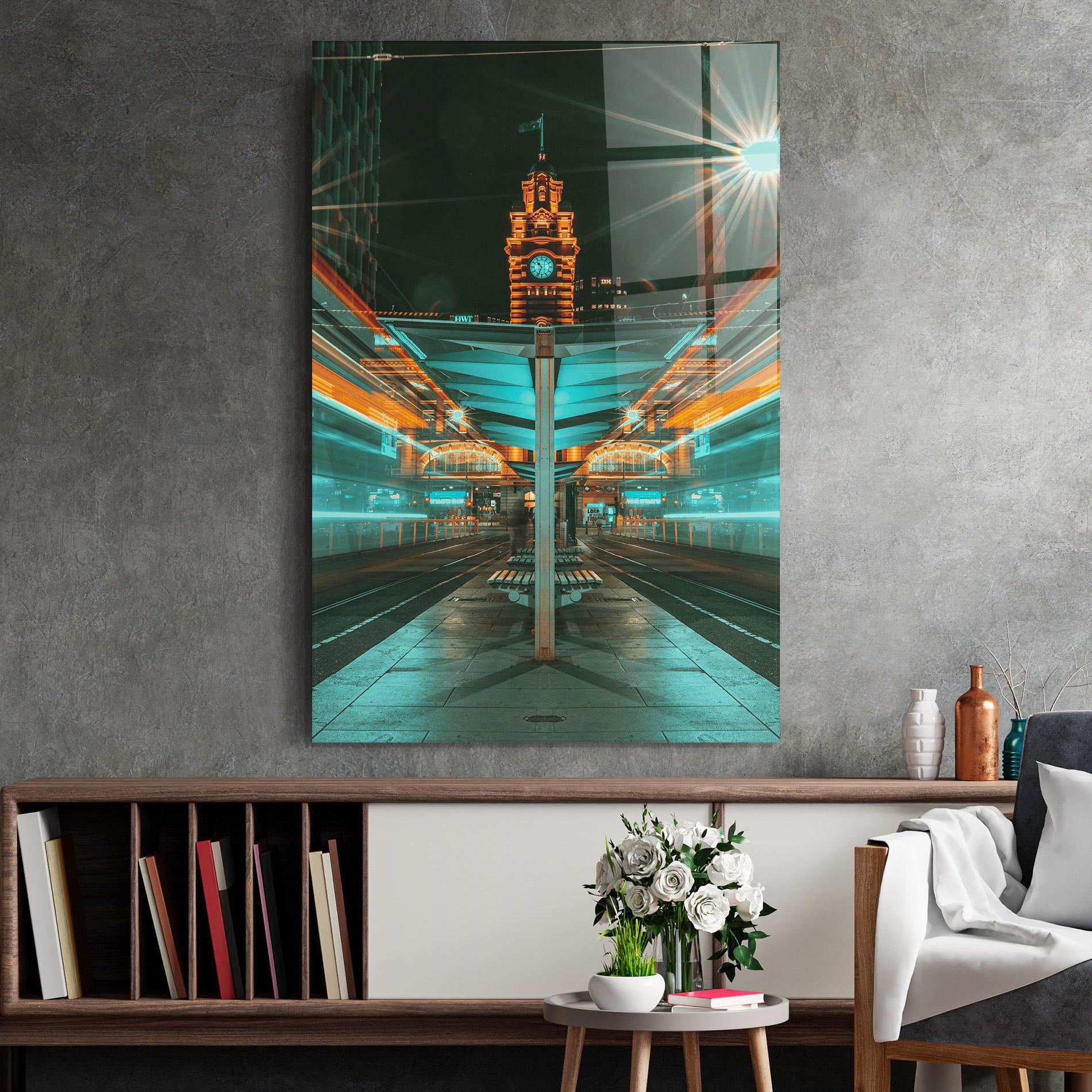 Üvegkép Clock Tower Light mockup 2