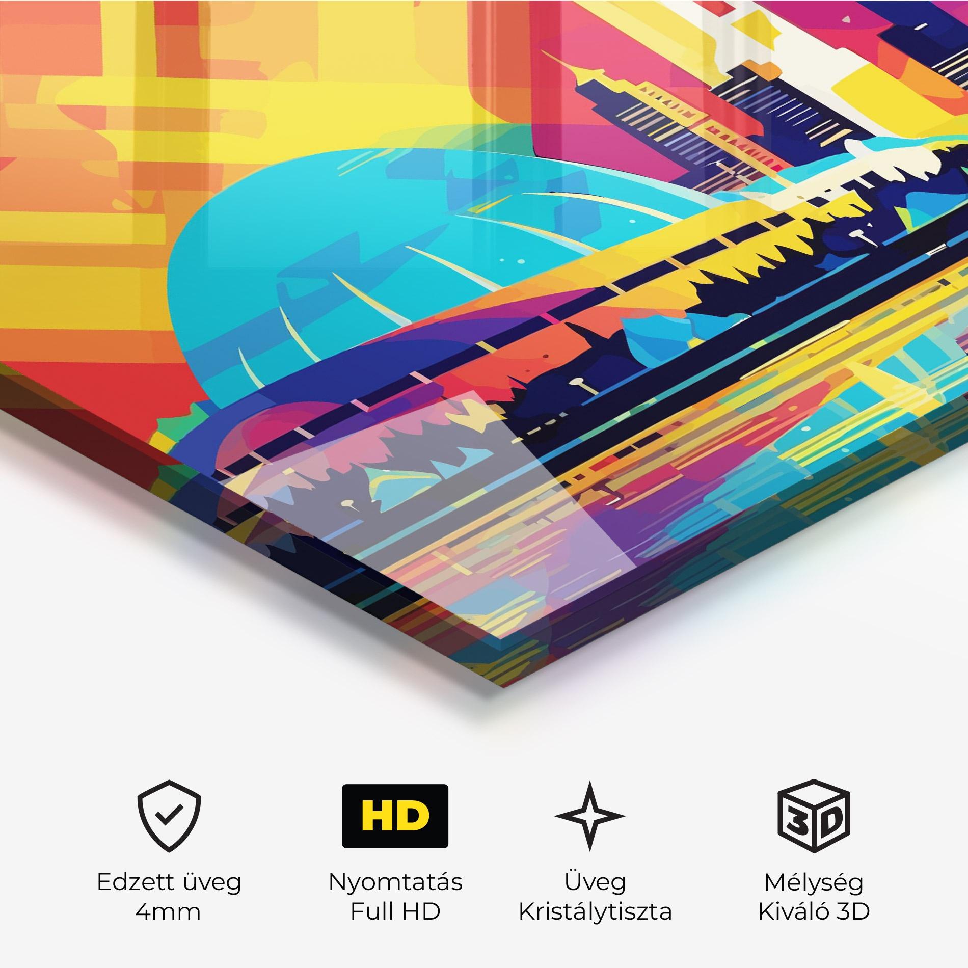 Üvegkép Blue Olympic Stadium mockup 3