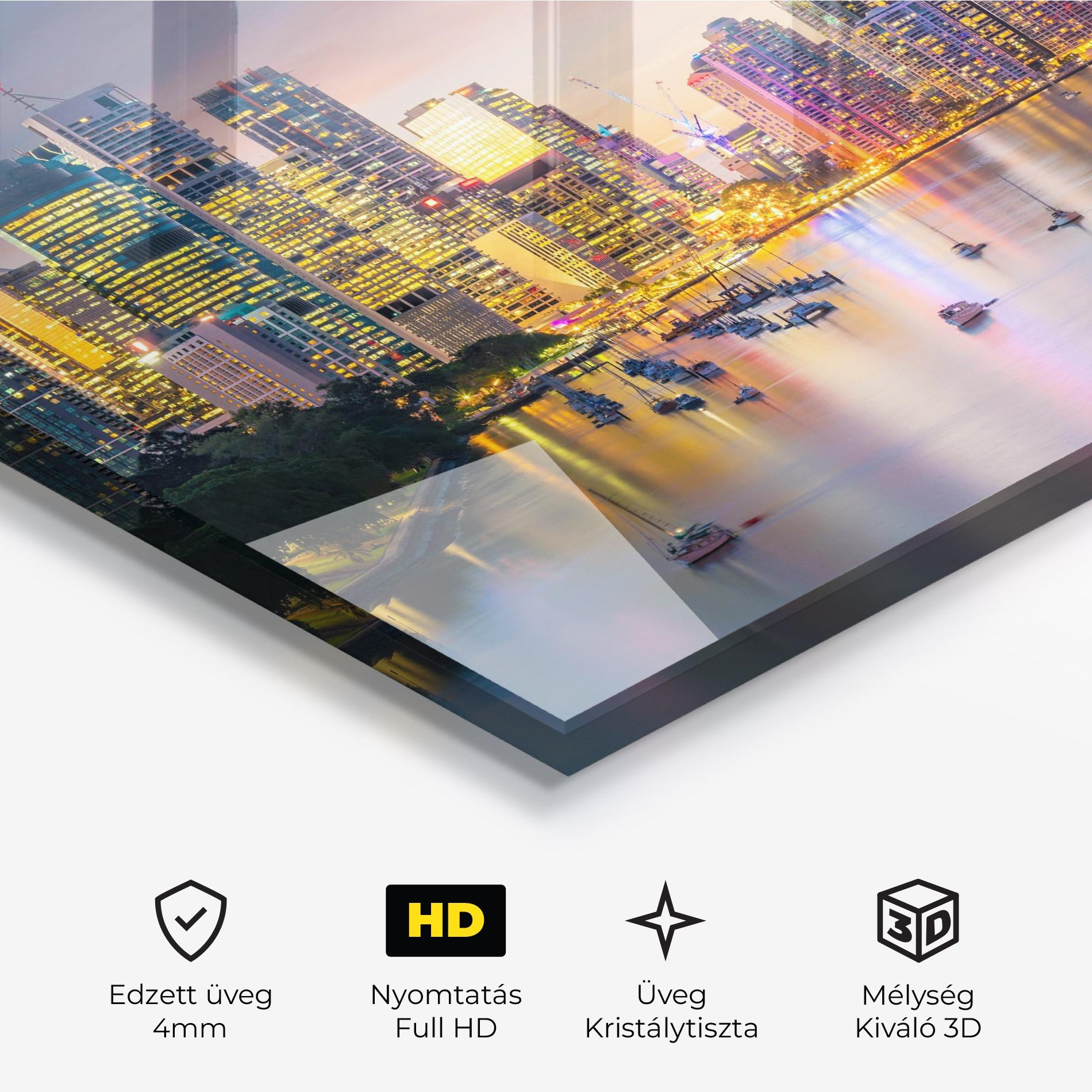 Üvegkép Brisbane City Skyline mockup 3