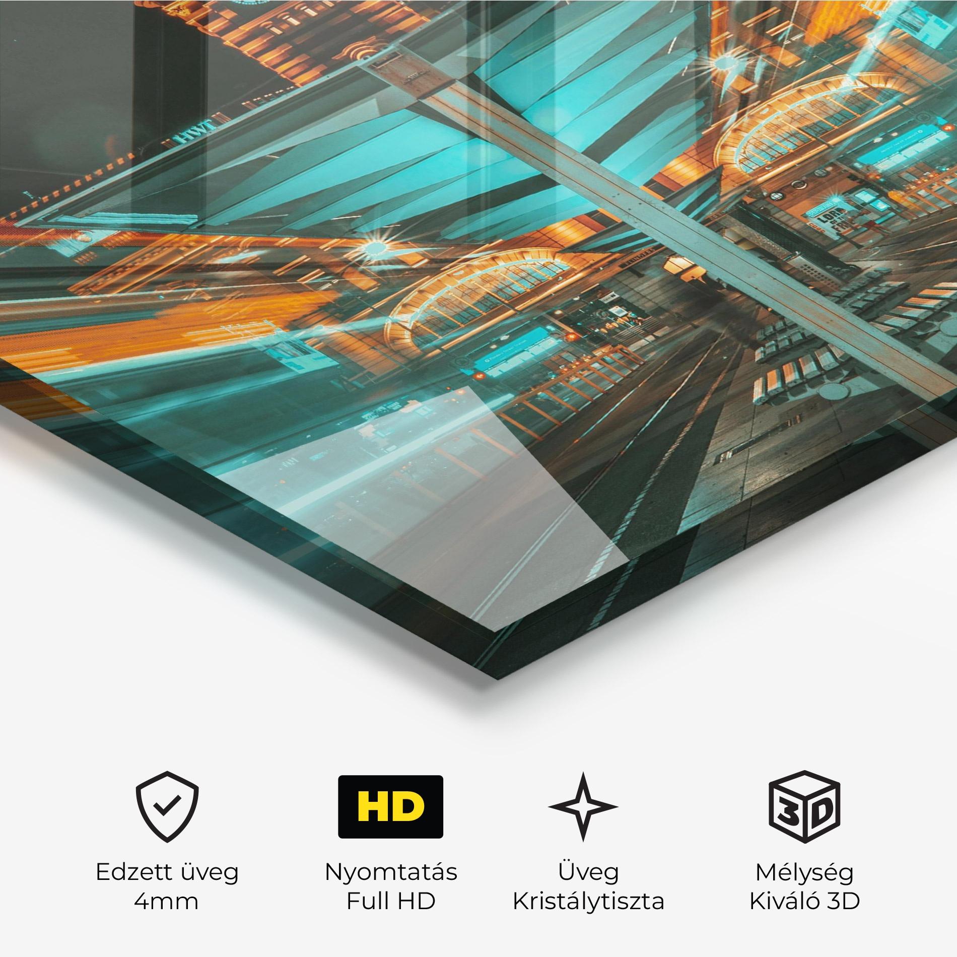 Üvegkép Clock Tower Light mockup 3