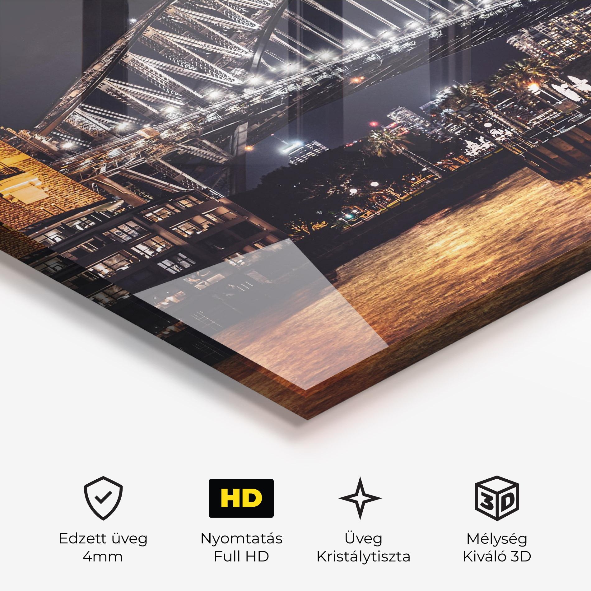Üvegkép Sydney Night Bridge mockup 3