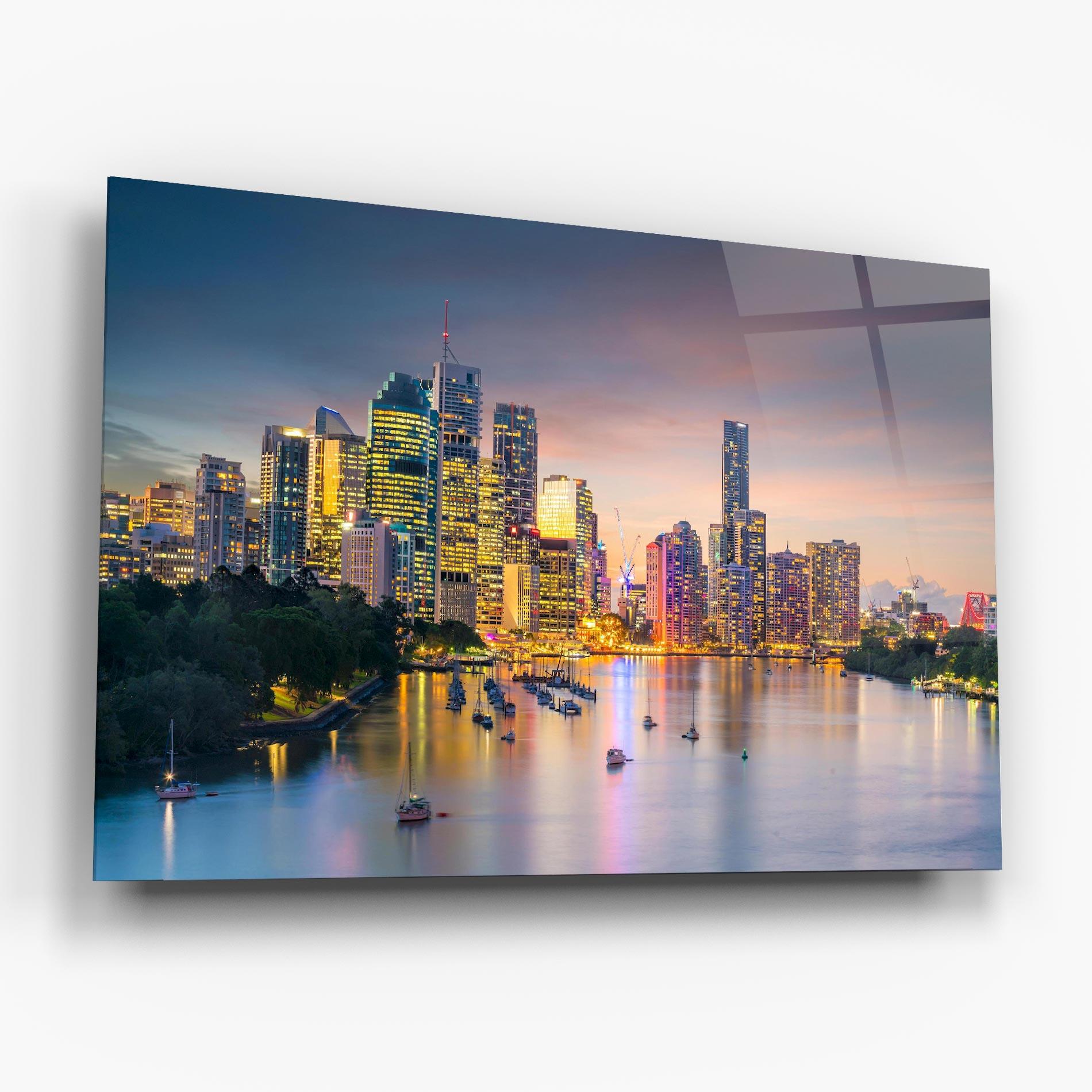 Üvegkép Brisbane City Skyline mockup 6