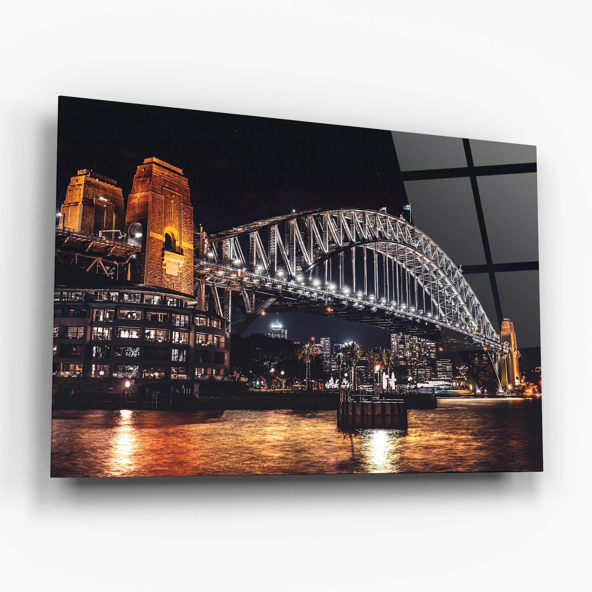 Üvegkép Sydney Night Bridge mockup 6