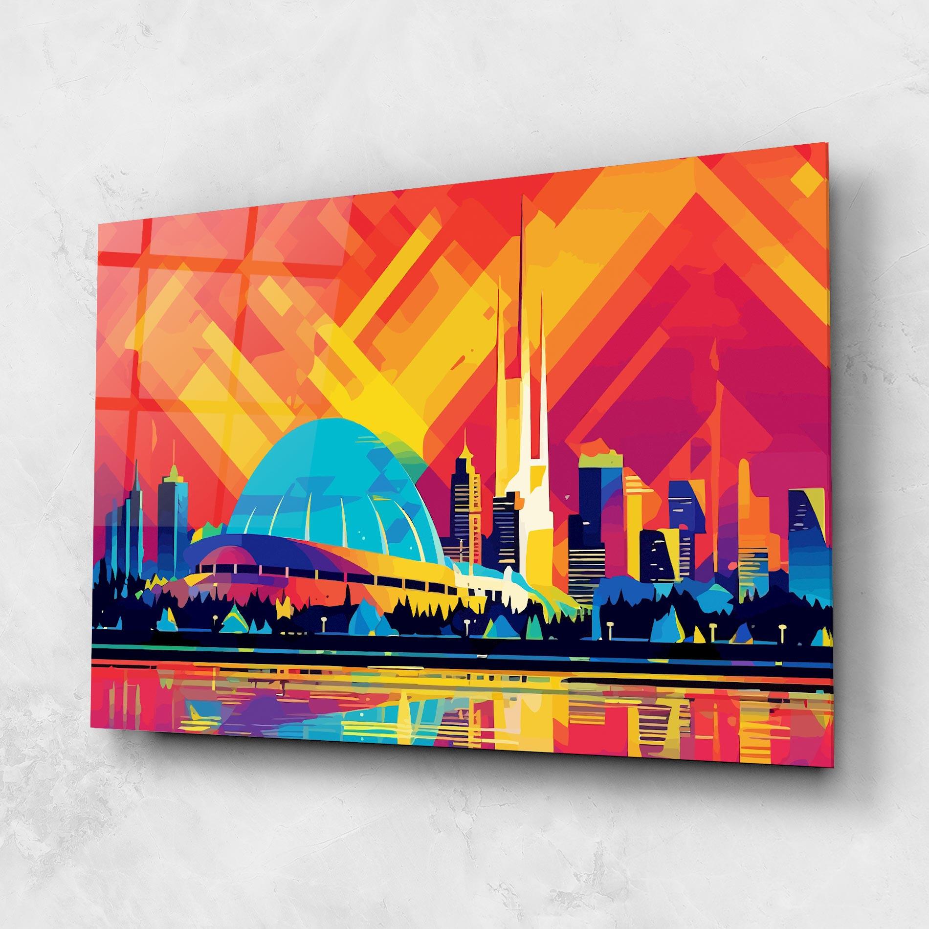 Üvegkép Blue Olympic Stadium mockup 1