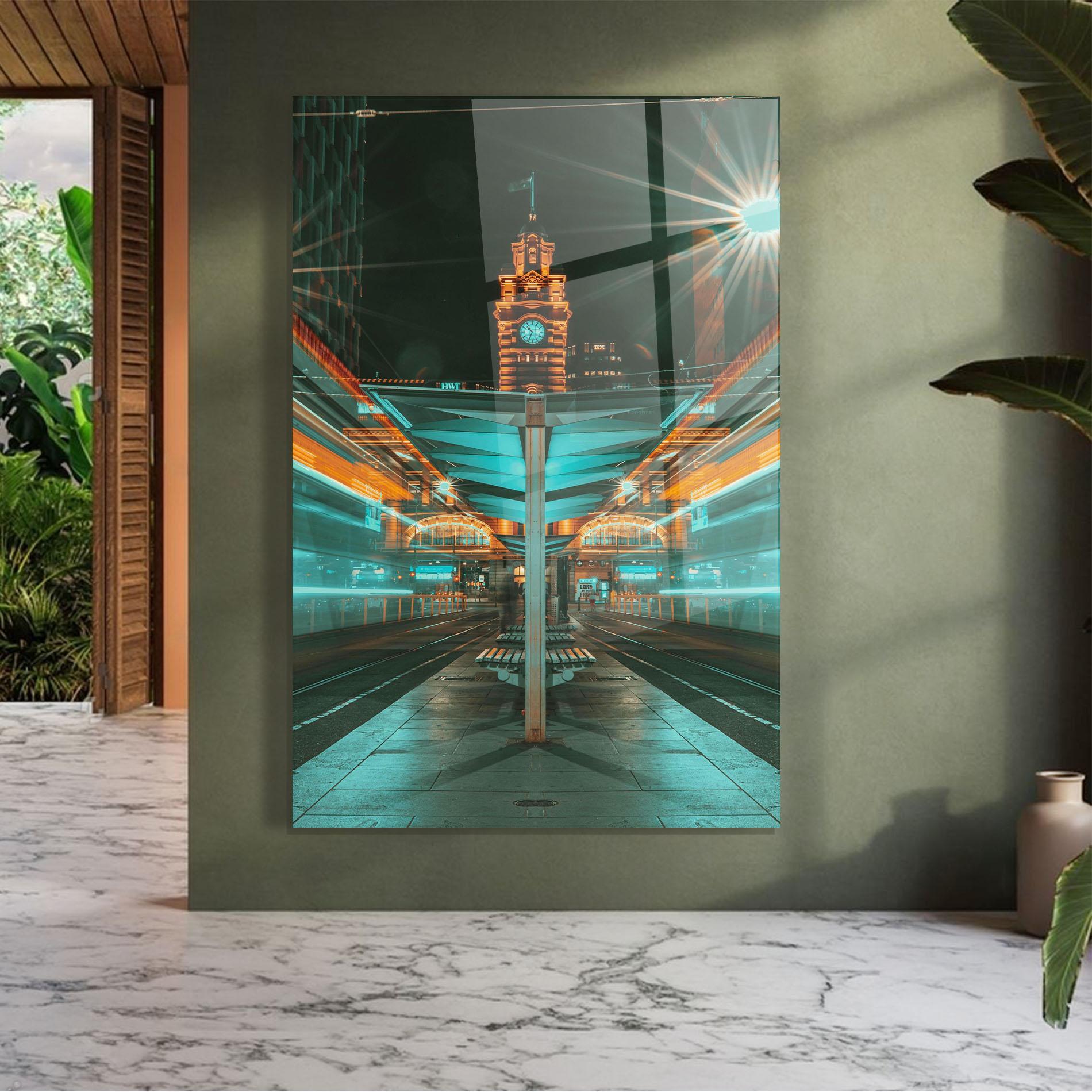 Üvegkép Clock Tower Light mockup 7