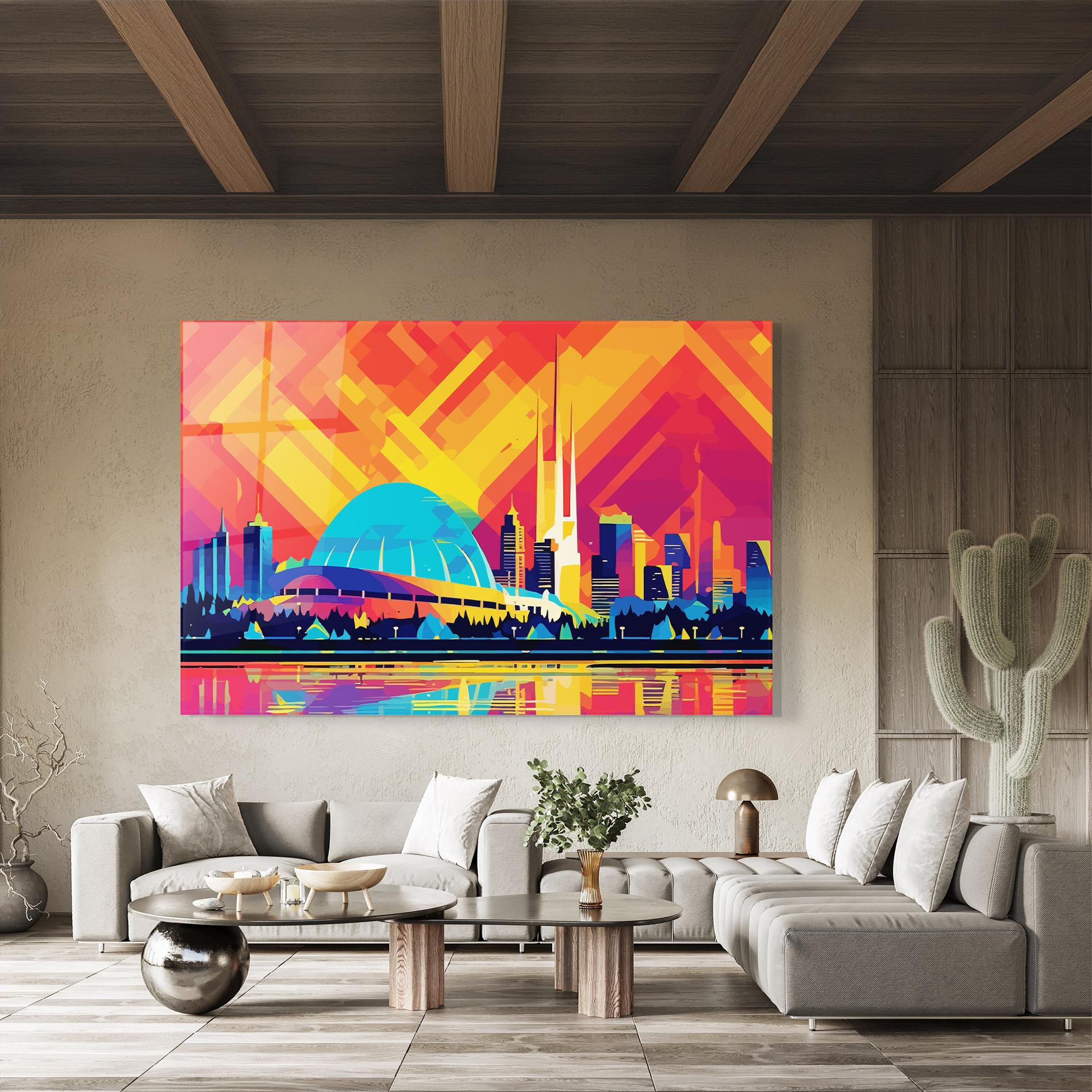 Üvegkép Blue Olympic Stadium mockup 8