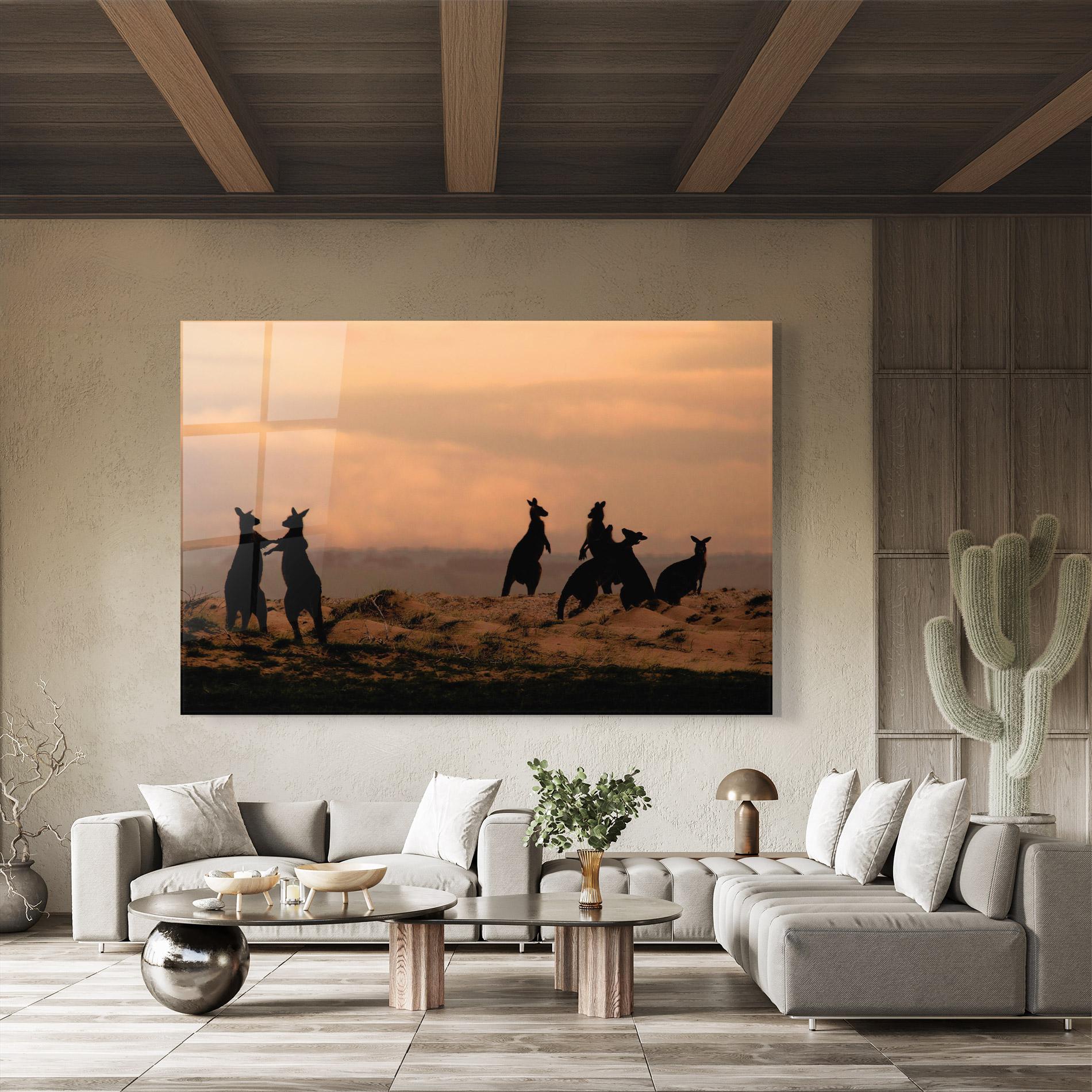 Üvegkép Kangaroos Playing mockup 8