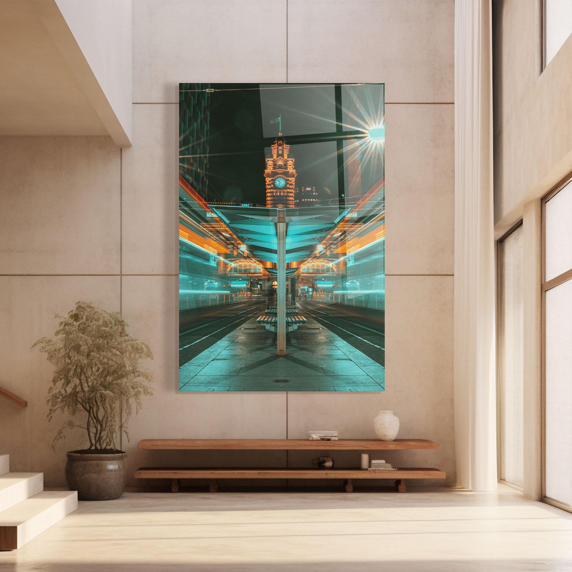 Üvegkép Clock Tower Light mockup 8